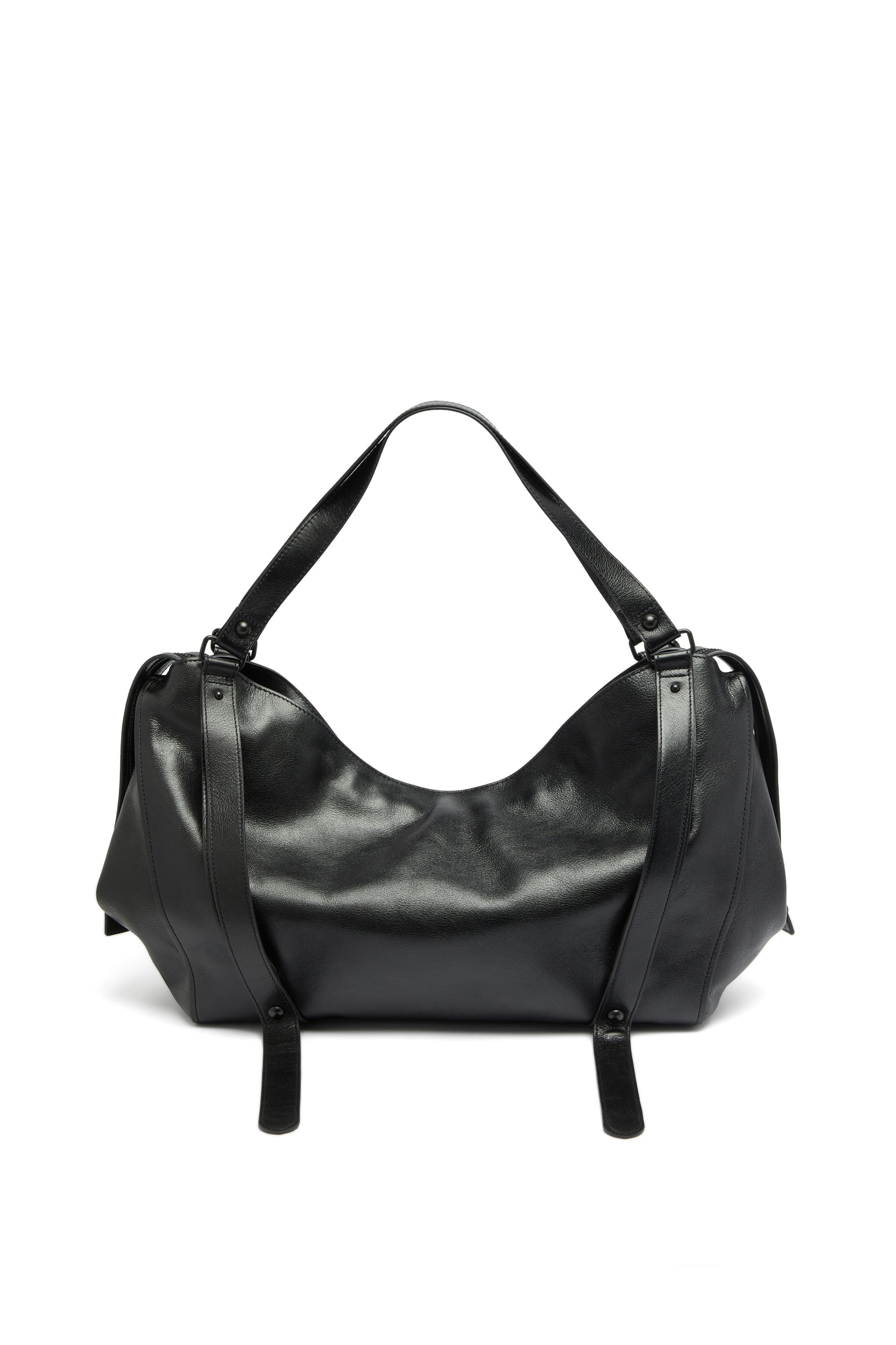 Diesel - D-ONE TOPHANDLE L, Unisex's D-One-Large top-handle bag in leather in Black - 2