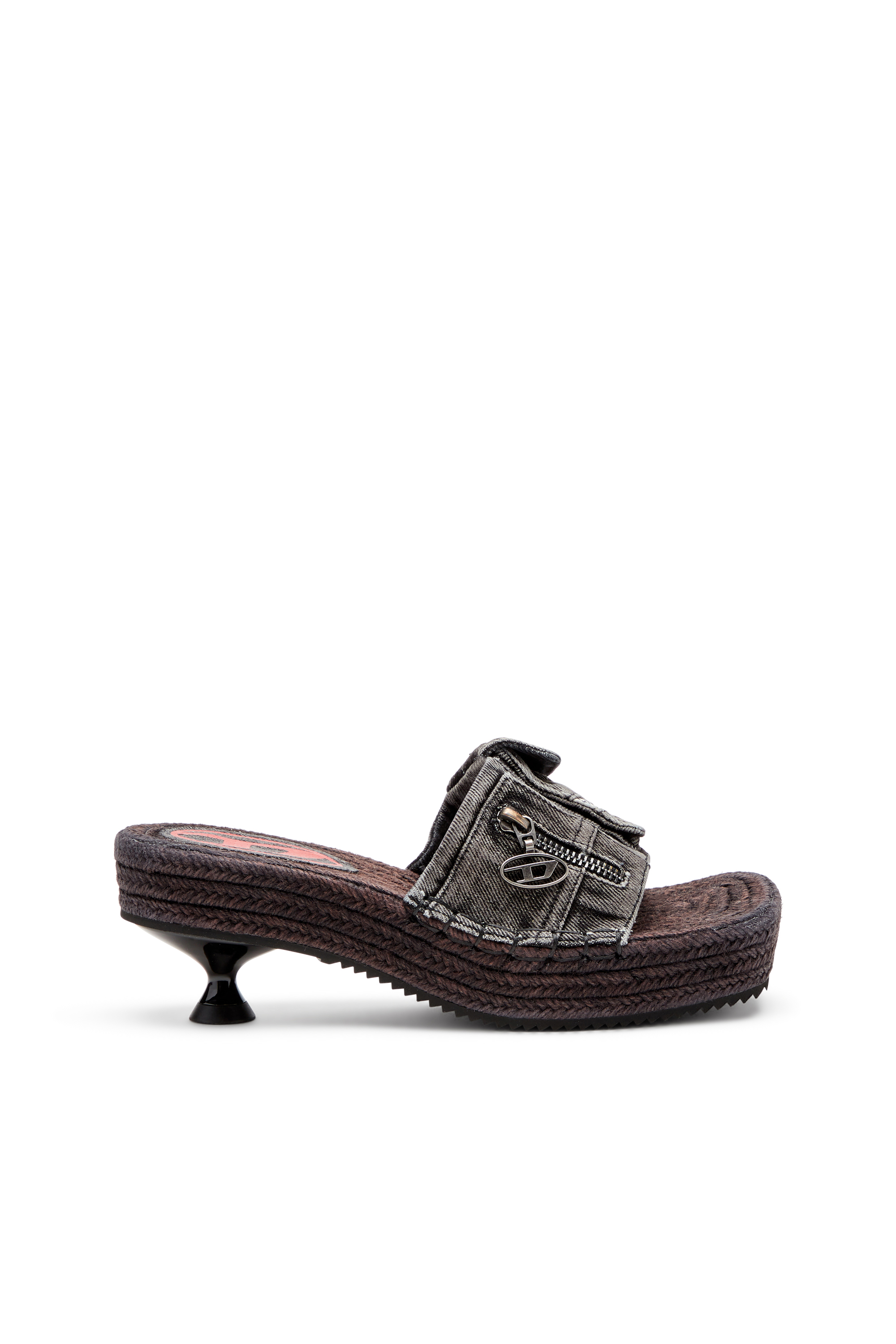 Diesel - D-IBIZA 40 PCK, Woman's Heeled platform espadrilles in denim in Black - 1