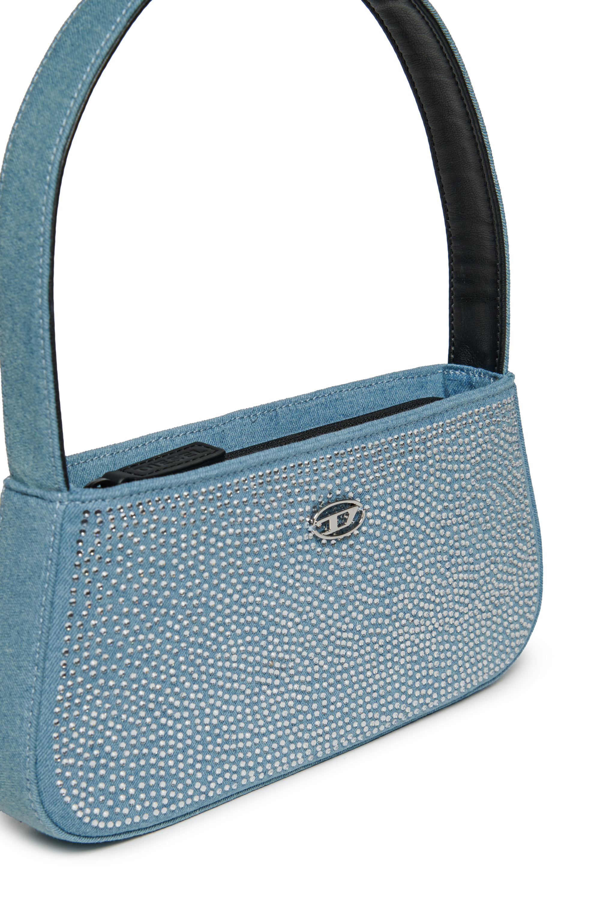 Diesel - WJULIE, Woman's WJulie - Cotton bag with rhinestones in Light Blue - 4