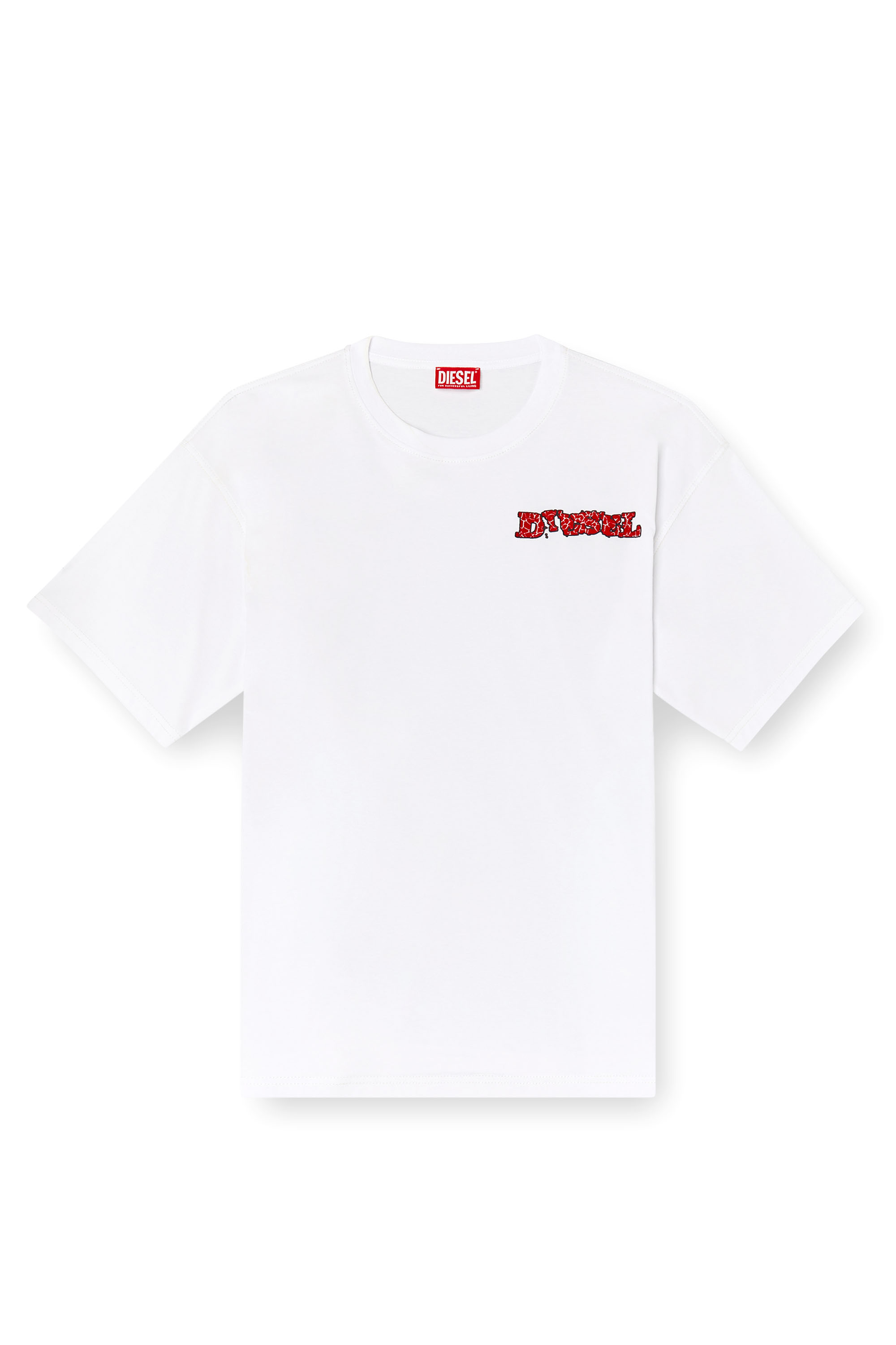 Diesel - T-BOXT-R20, Man's T-shirt with puffy flocked logo in White - 3