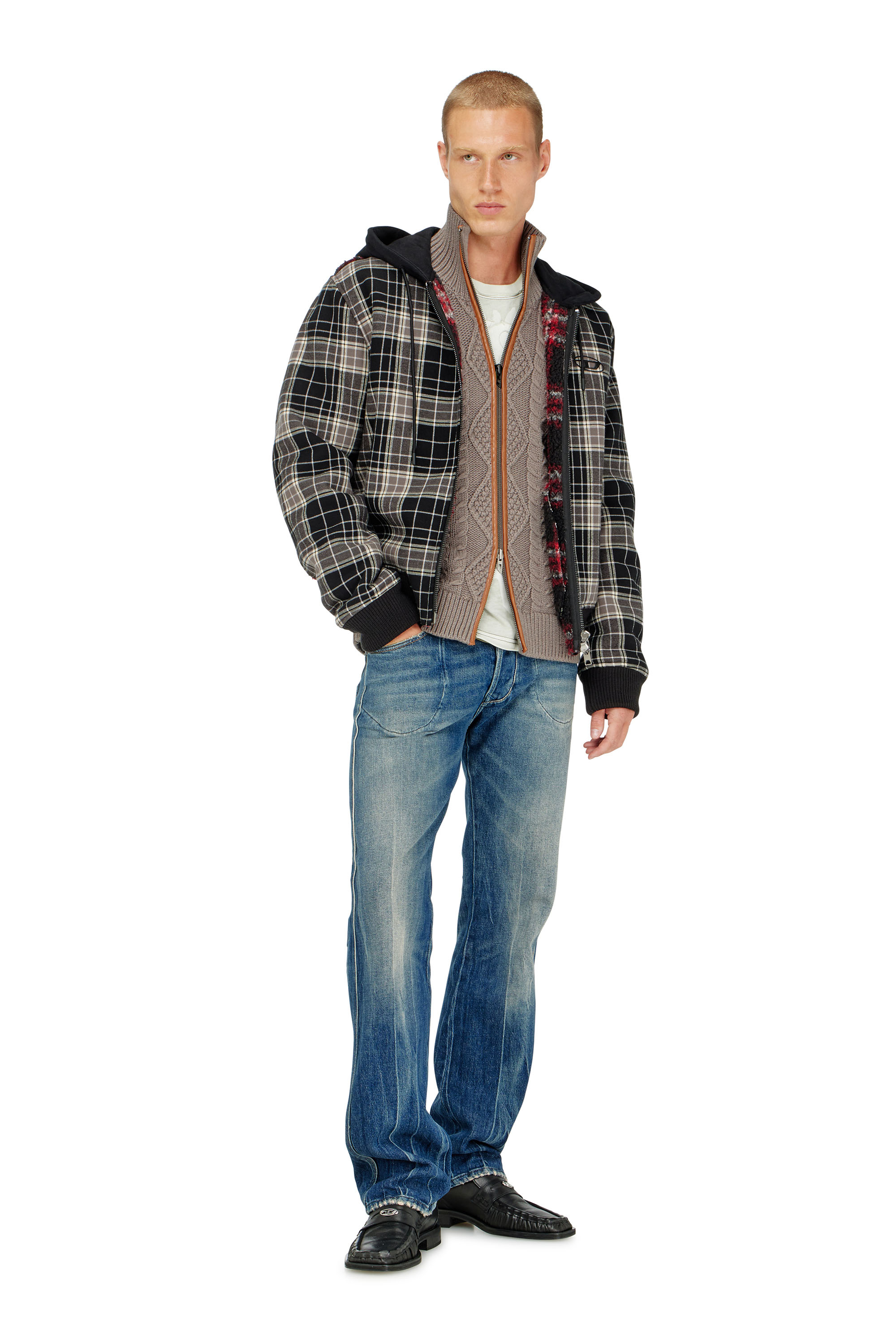 Diesel - K-INOKI, Man's Zip cardigan in cable knit in null - 2