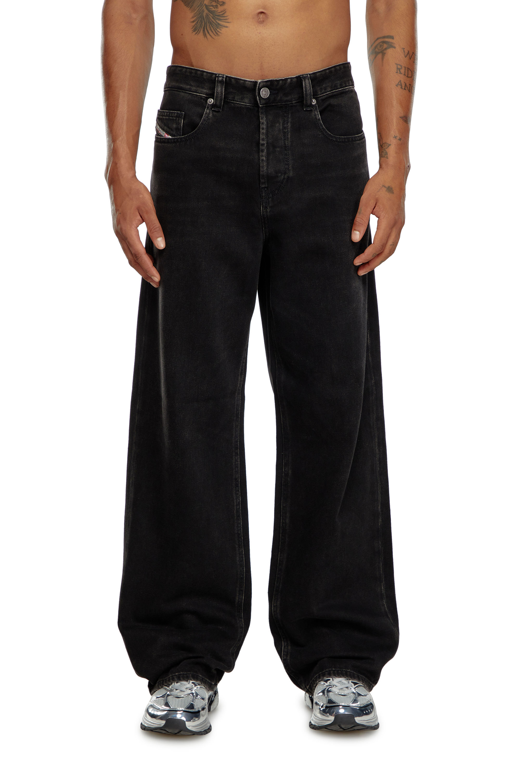 Diesel - Man's Straight Jeans 2001 D-Macro 09I35, Black/Dark grey - 2