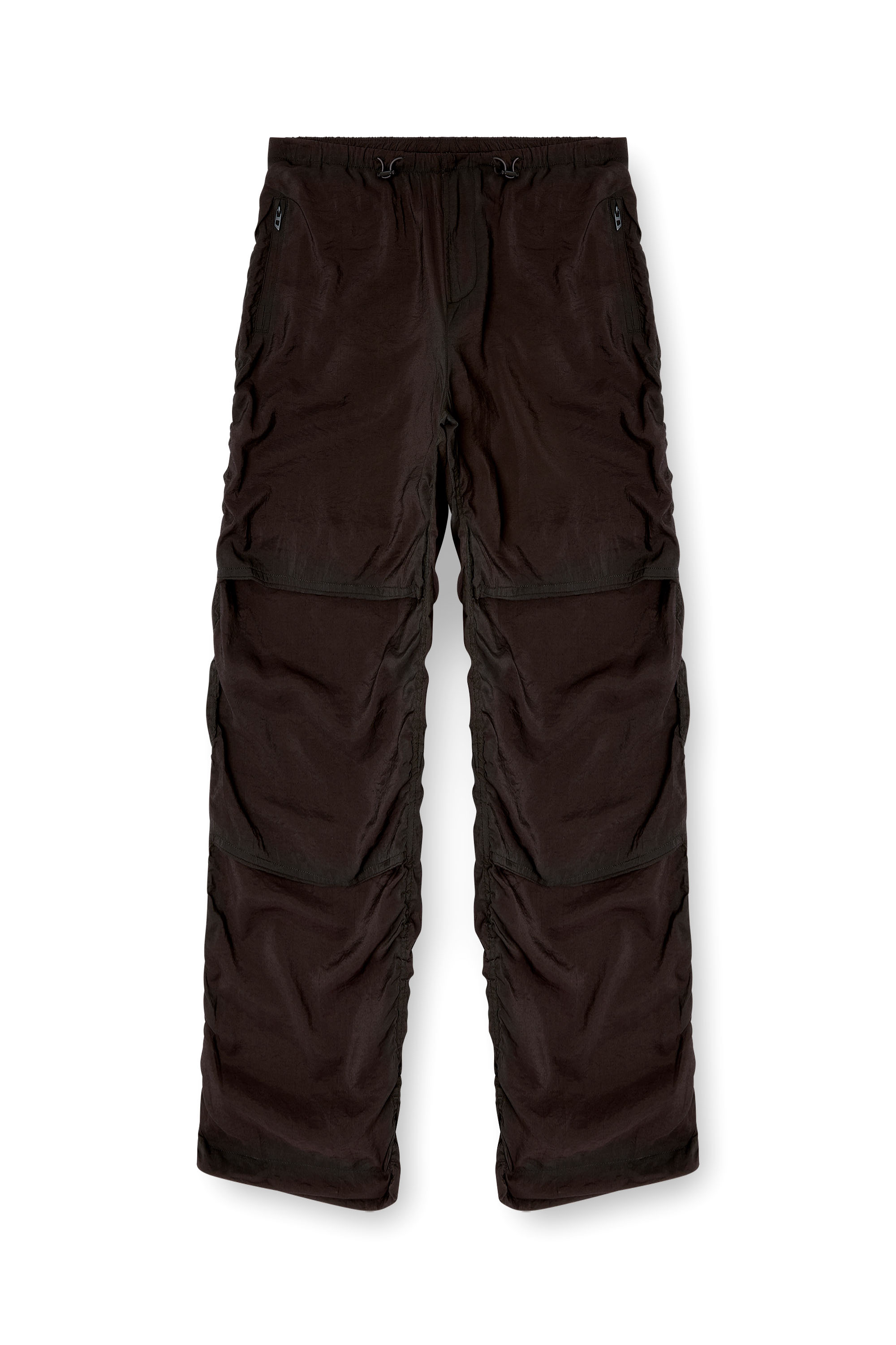 Diesel - P-DAILY, Man's Utility pants in light, crinkled fabric in Black - 3