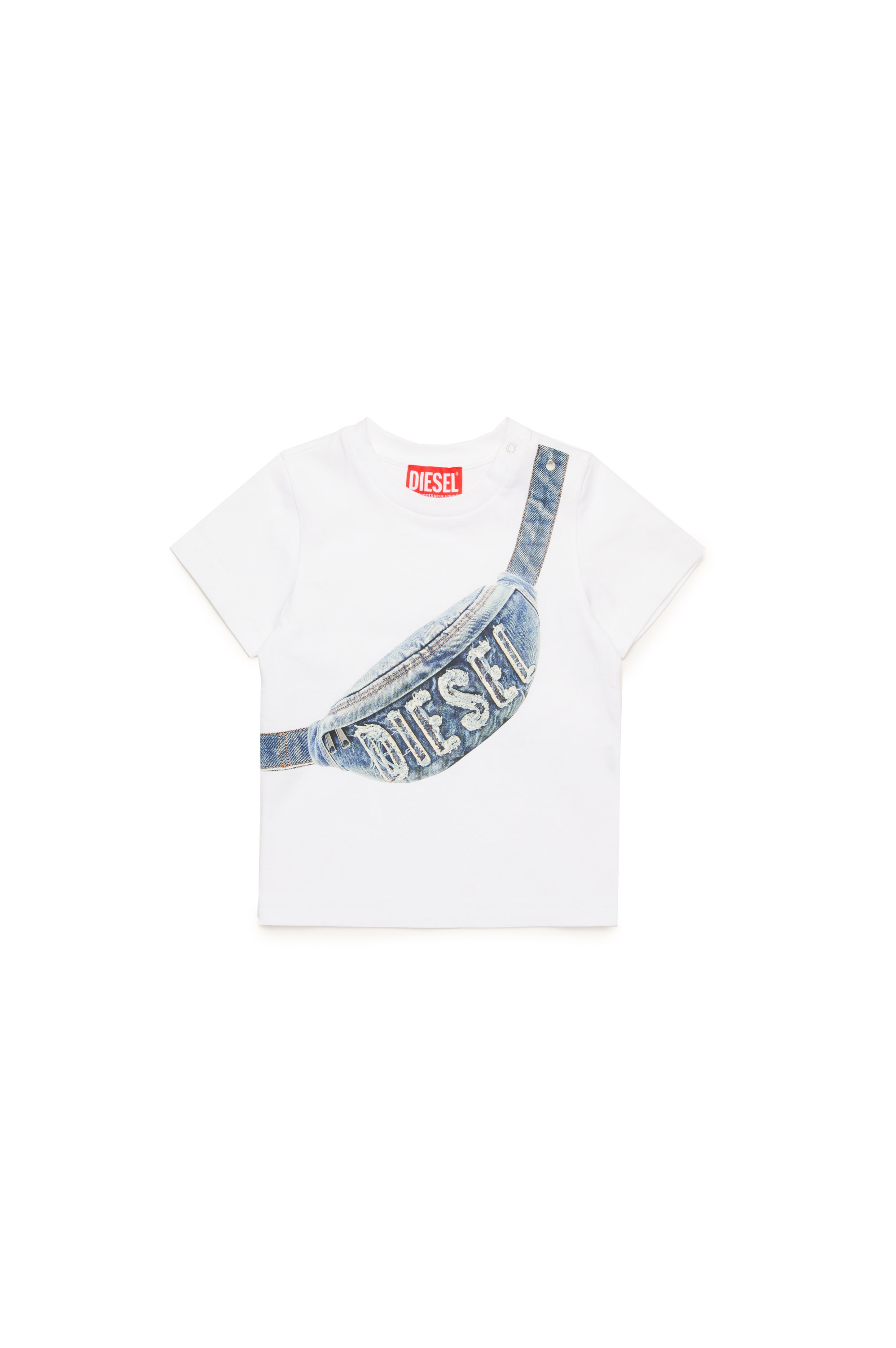 Diesel - TGIBBIB, Man's T-shirt with bumbag print in White - 1