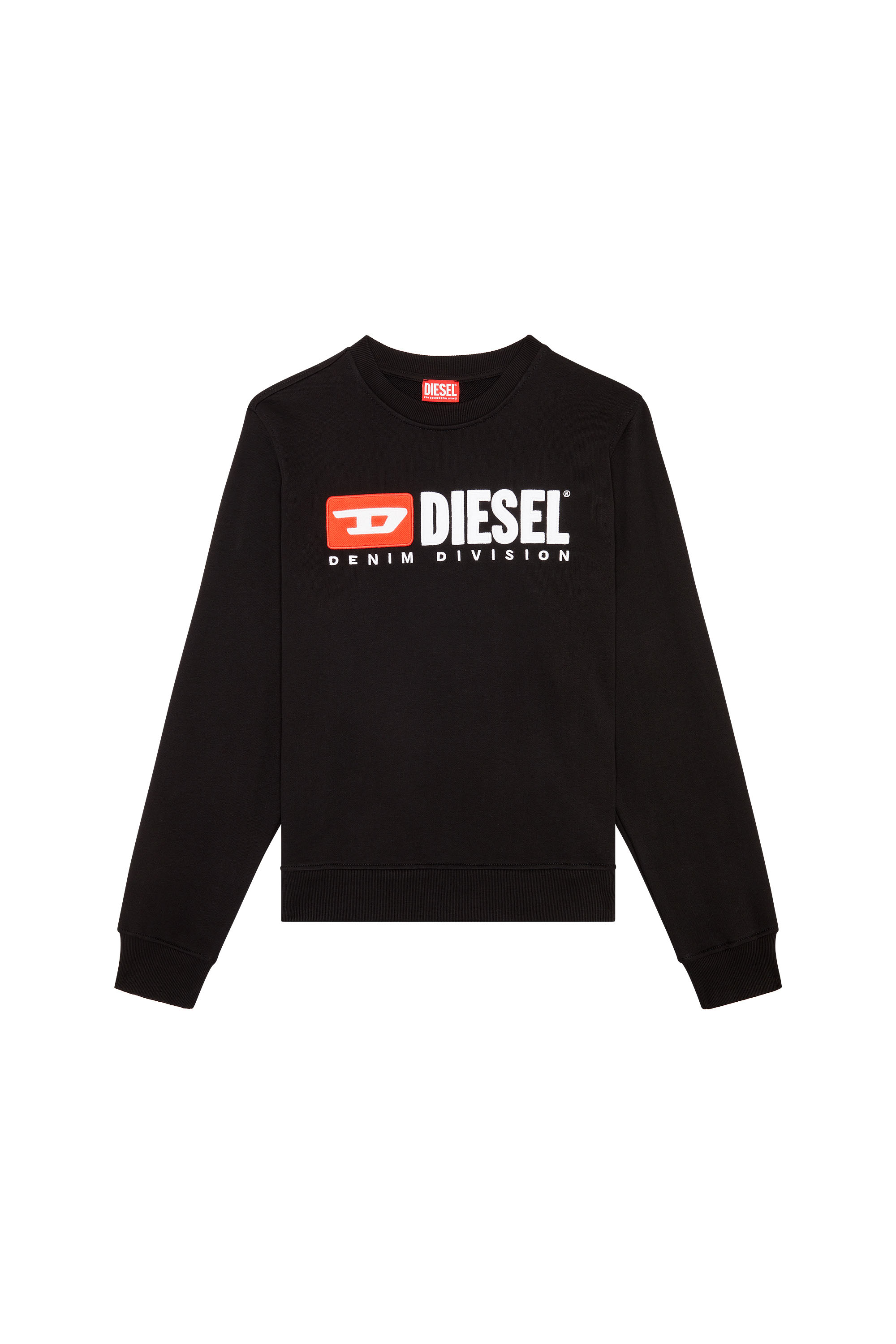 Diesel - S-GINN-DIV, Man Sweatshirt with logo appliqué in Black - Image 3