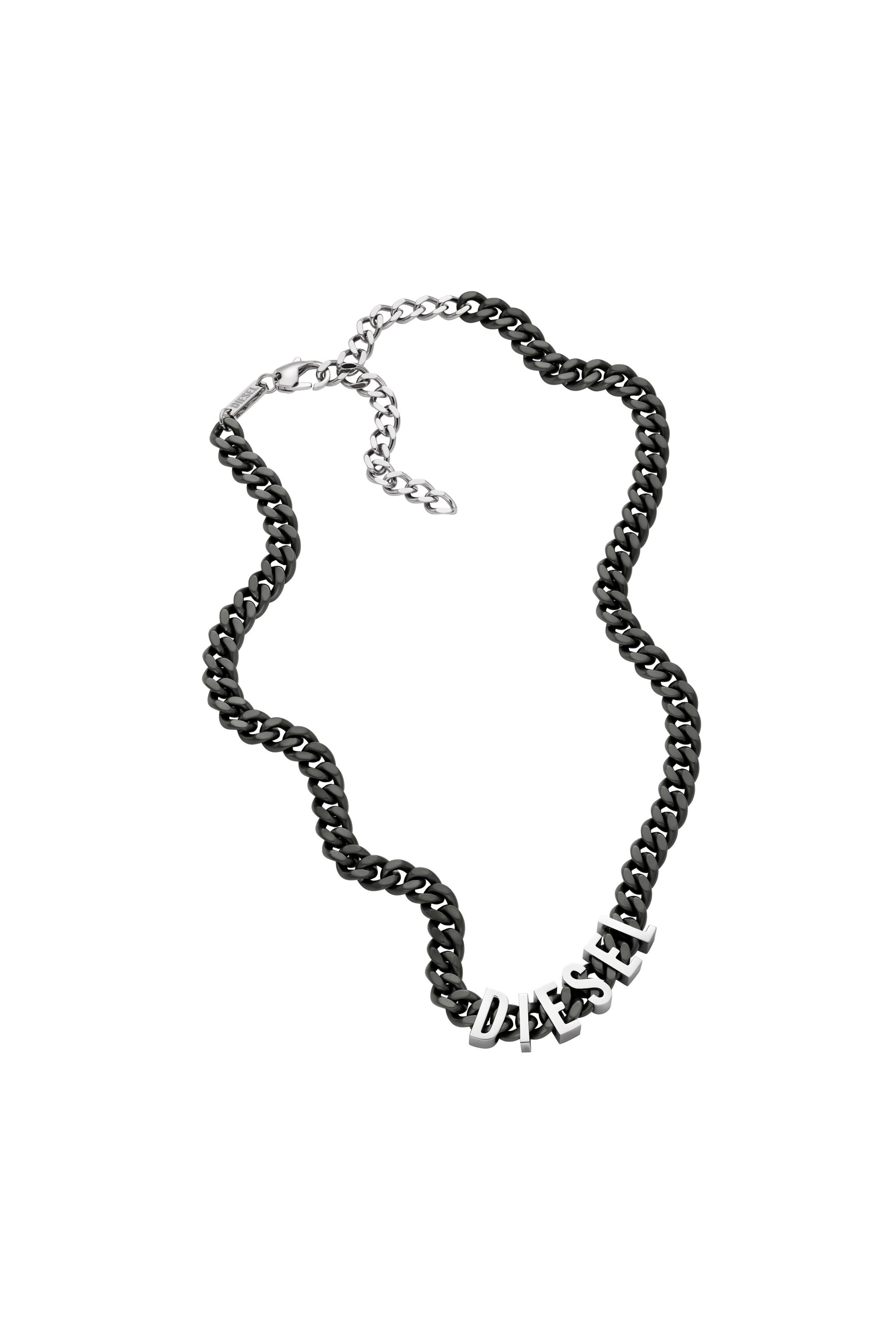 Diesel - DX1487, Unisex Two-Tone stainless steel chain necklace in Black - Image 2
