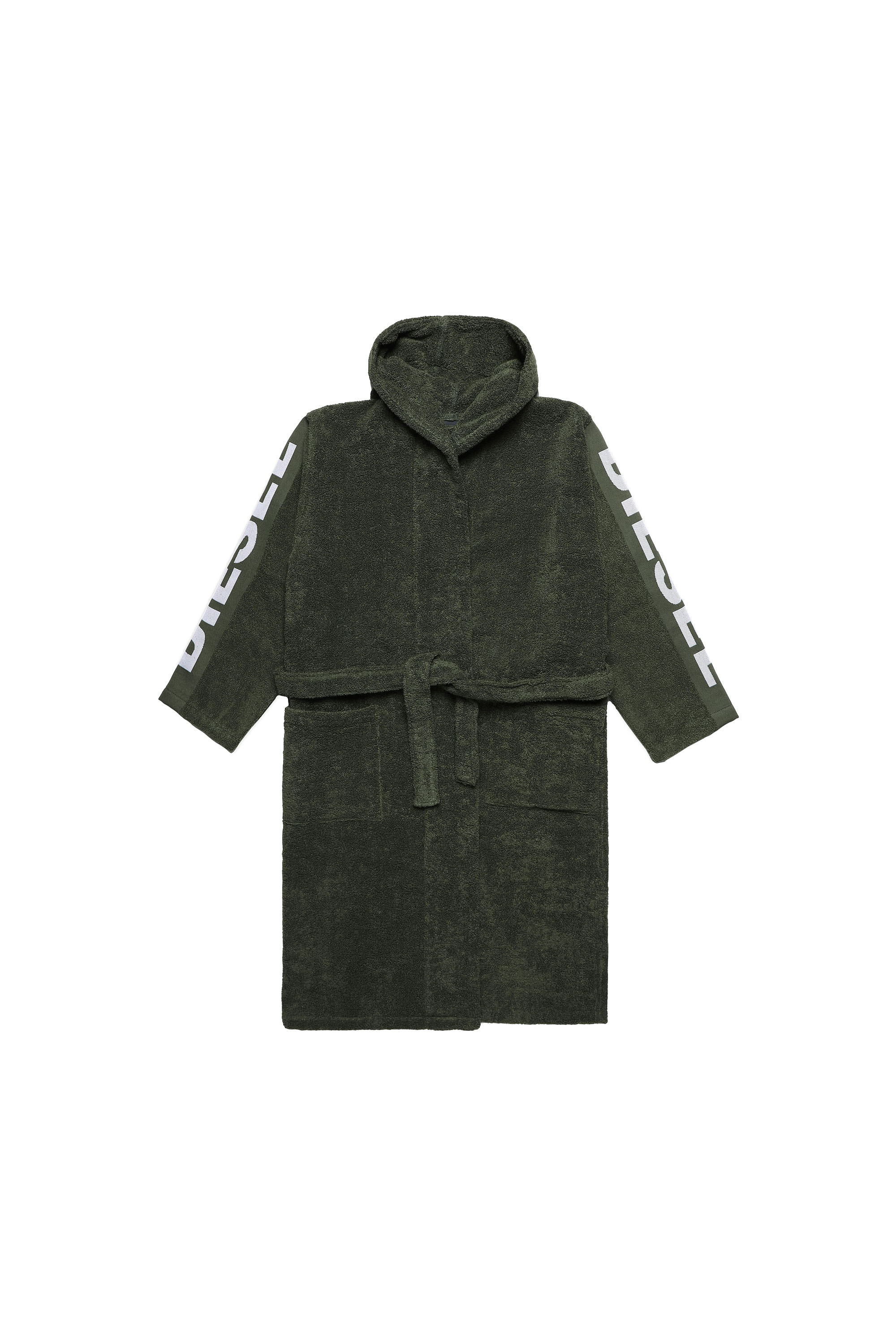 Diesel - ACC  SPORT LOGO CAP S/M, Unisex's Bathrobe with hood SPORT LOGO, S/M in Green - 2