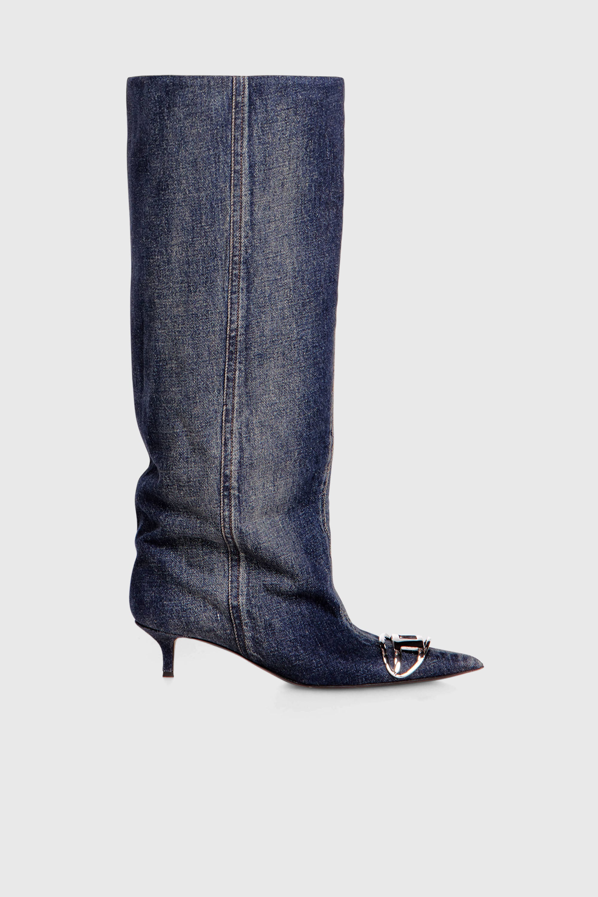 Diesel - D-VENUS KB SLOUCHY, Woman's D-Venus-Slouchy knee-high boot in denim in Dark Blue - 1