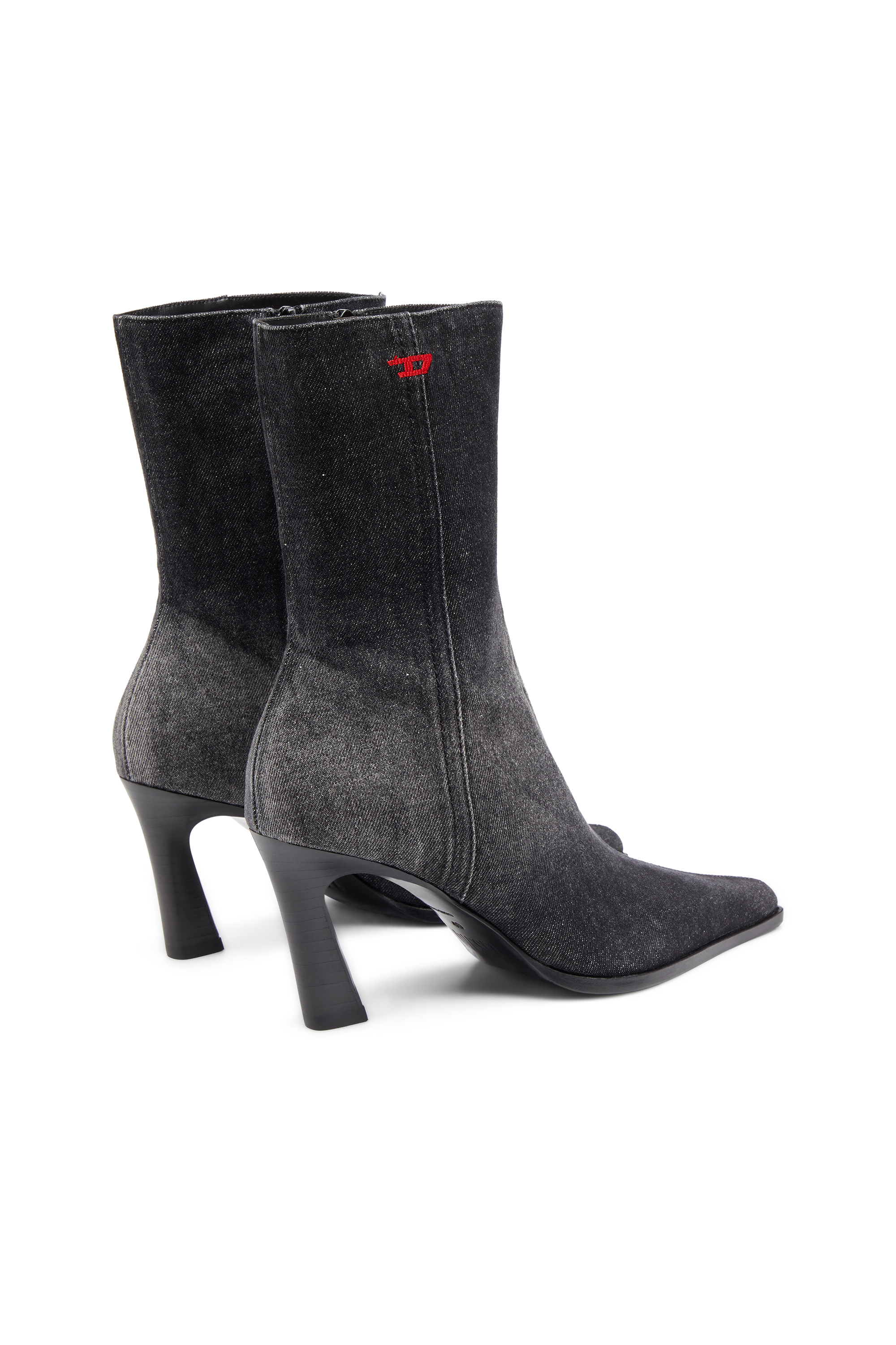 Diesel - D-ALLAS BT, Woman's D-Allas-Ankle boot in washed denim in Black - 3