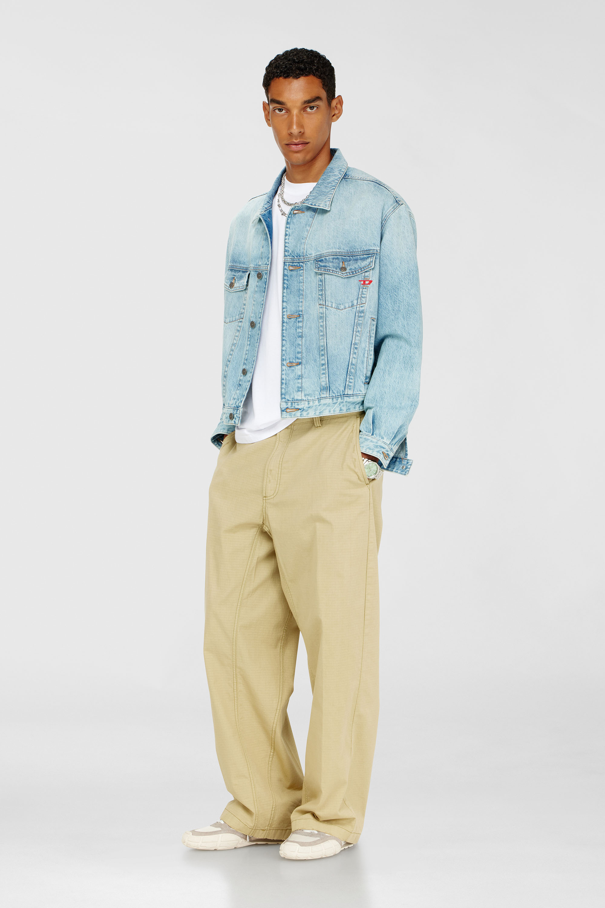 Diesel - T-BOXT-BISK, Man's Cotton T-shirt with Diesel Biscotto print in White - 1