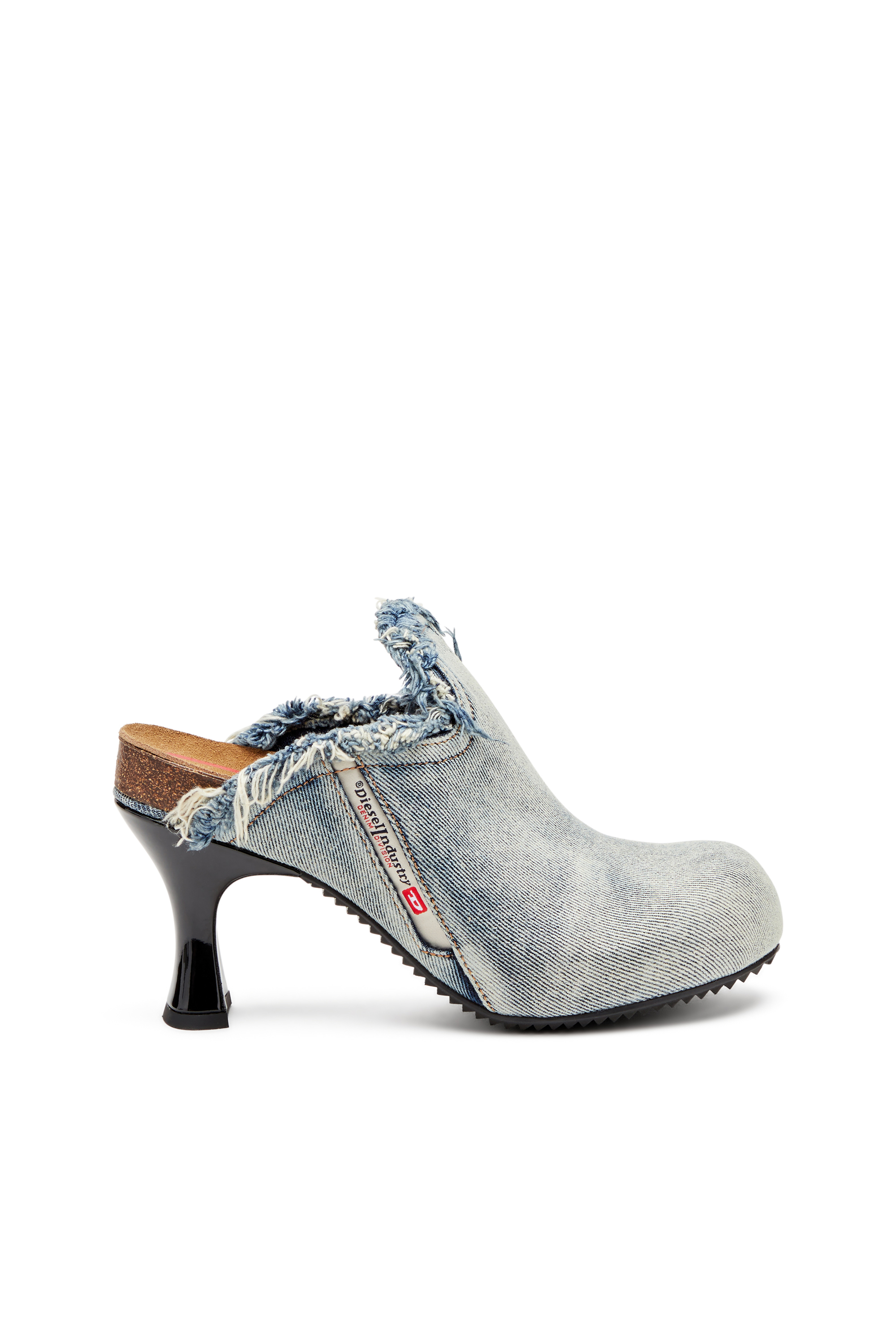 Diesel - D-WOODSTOCK ML W, Woman's Frayed denim mules in Light Blue - 1