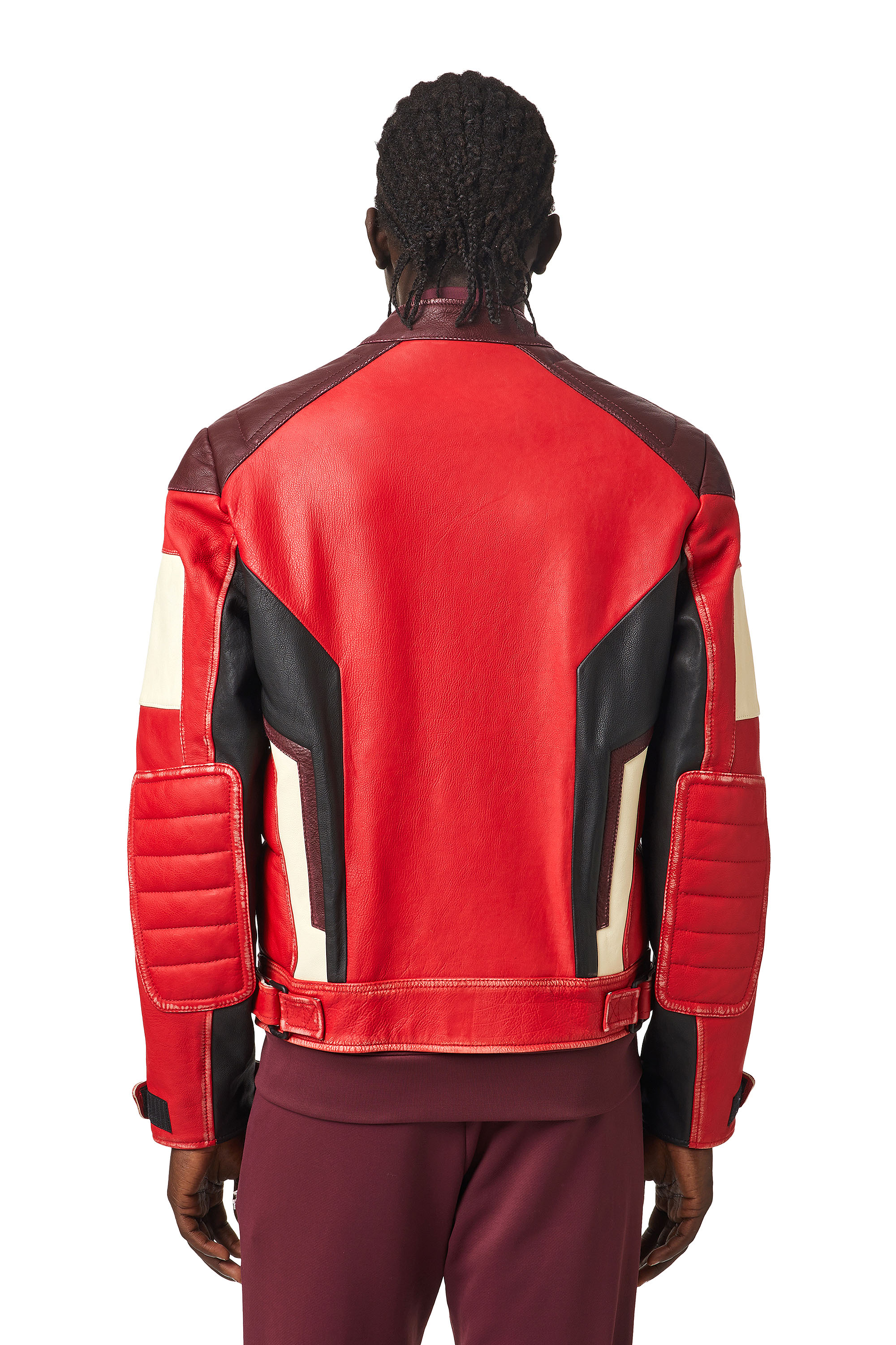 diesel red leather jacket