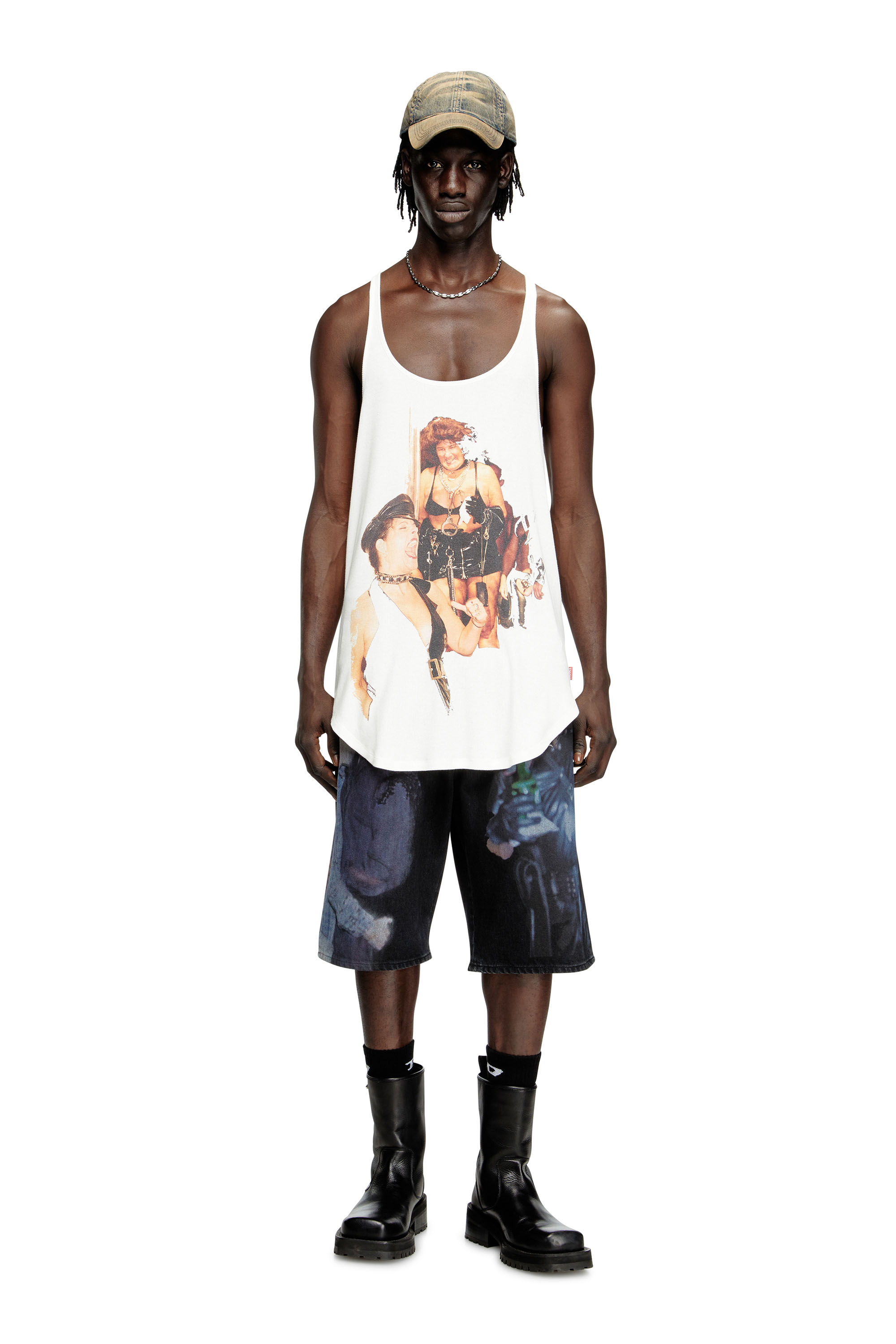 Diesel - PR-T-SHANRY-W-TOM25, Unisex's Tank top with graphic print in White - 1