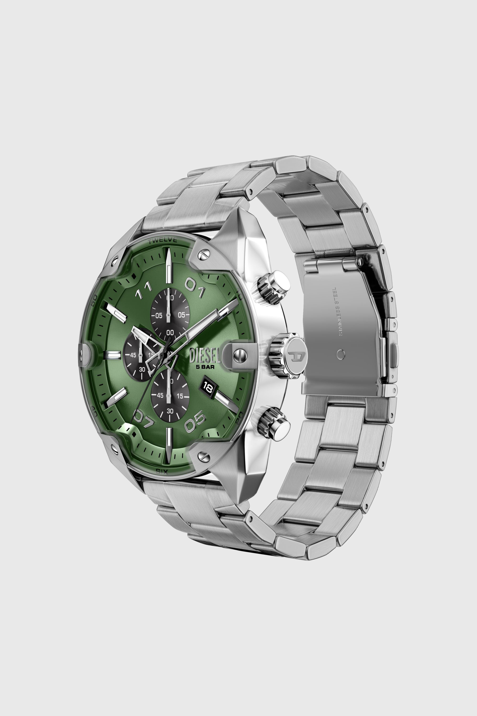 Diesel - DZ4712 WATCH, Man's Spiked stainless steel watch in Silver - 7
