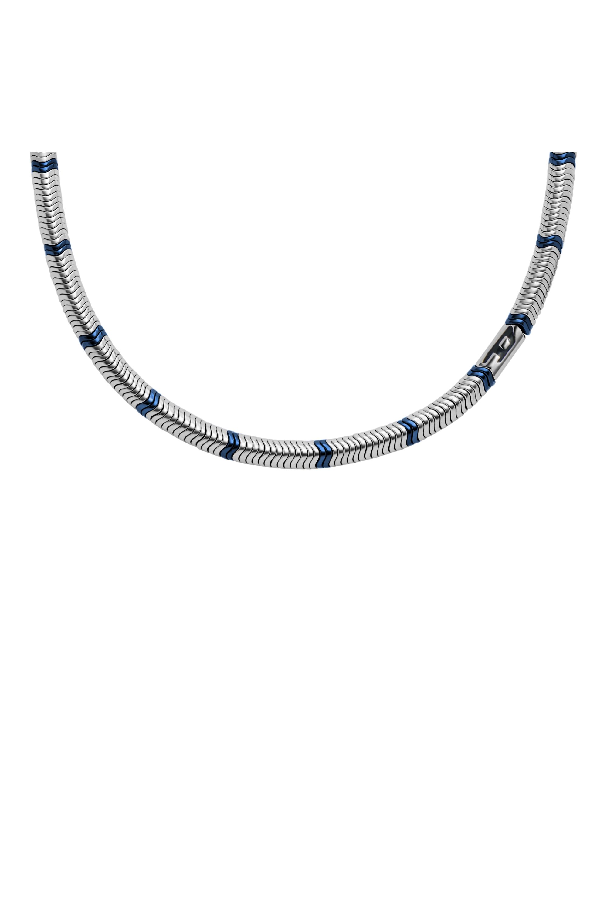 Diesel - DX1576931 JEWEL, Unisex's Hematite Beaded Necklace in Silver/Blue - 2