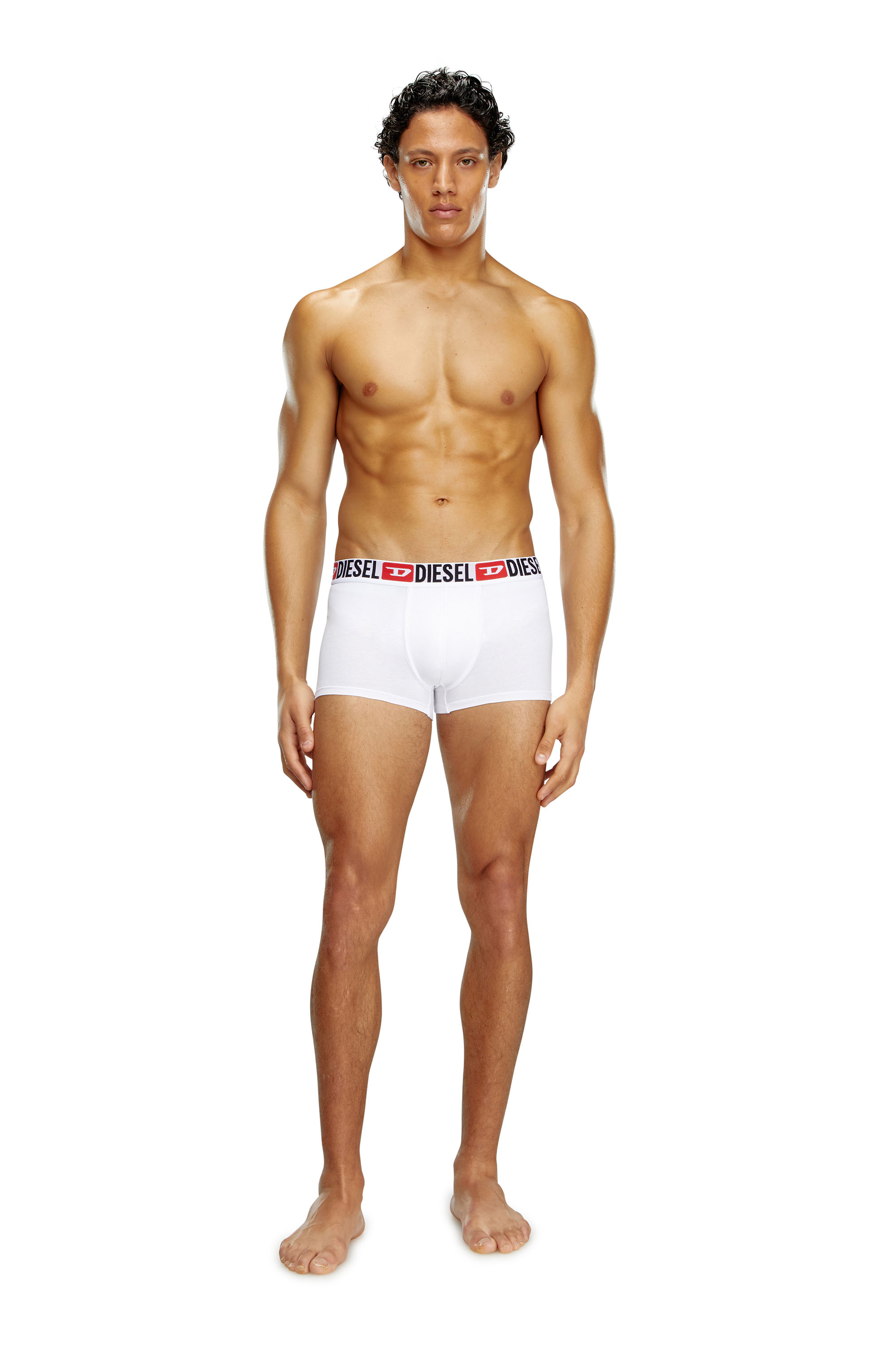 Diesel - UMBX-DAMIENTHREEPACK, Man's Three-pack of all-over logo waist boxers in White - 3