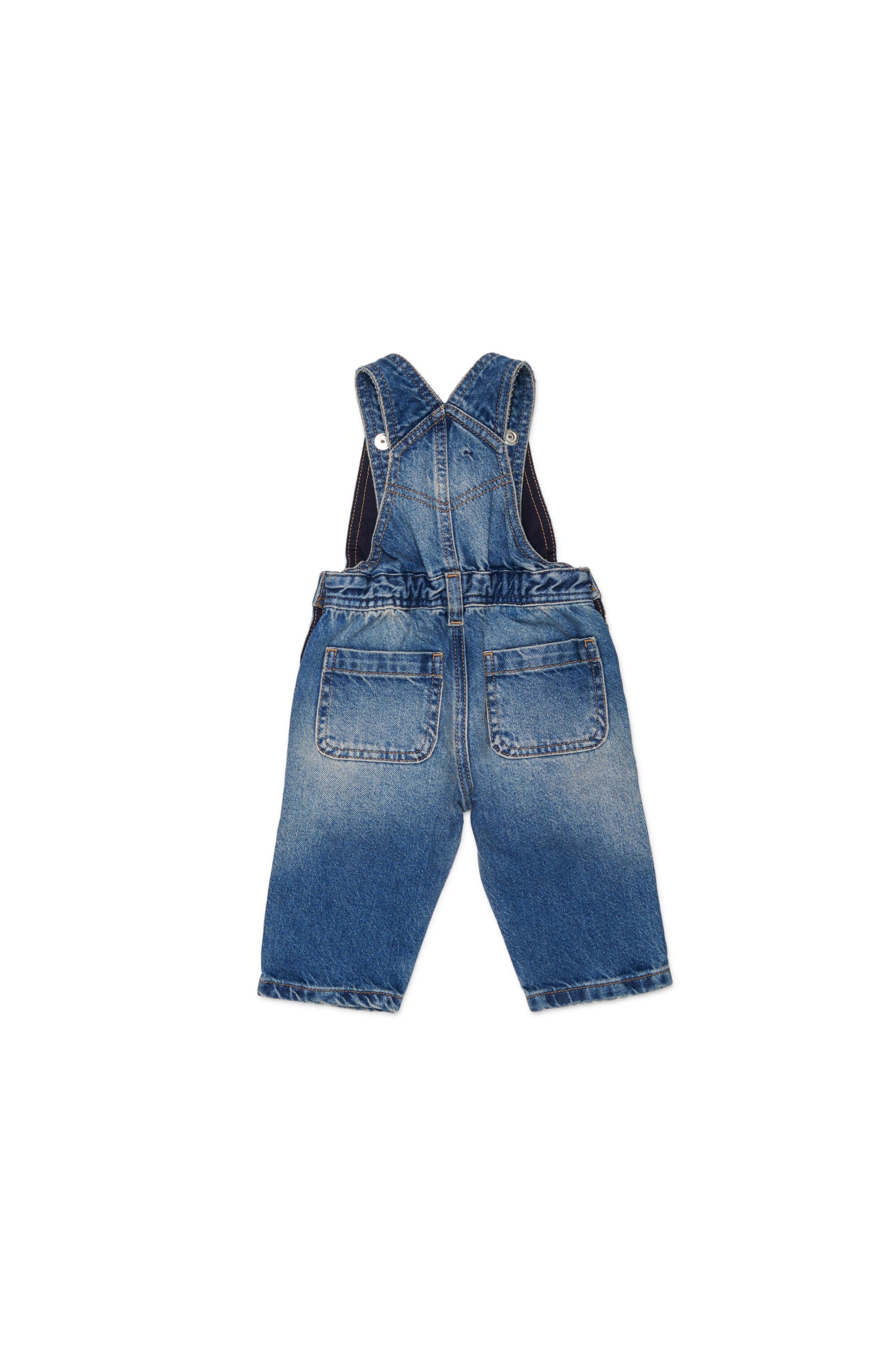 Diesel - JARYB, Man's Denim dungarees with logo embroidery in Medium blue - 2