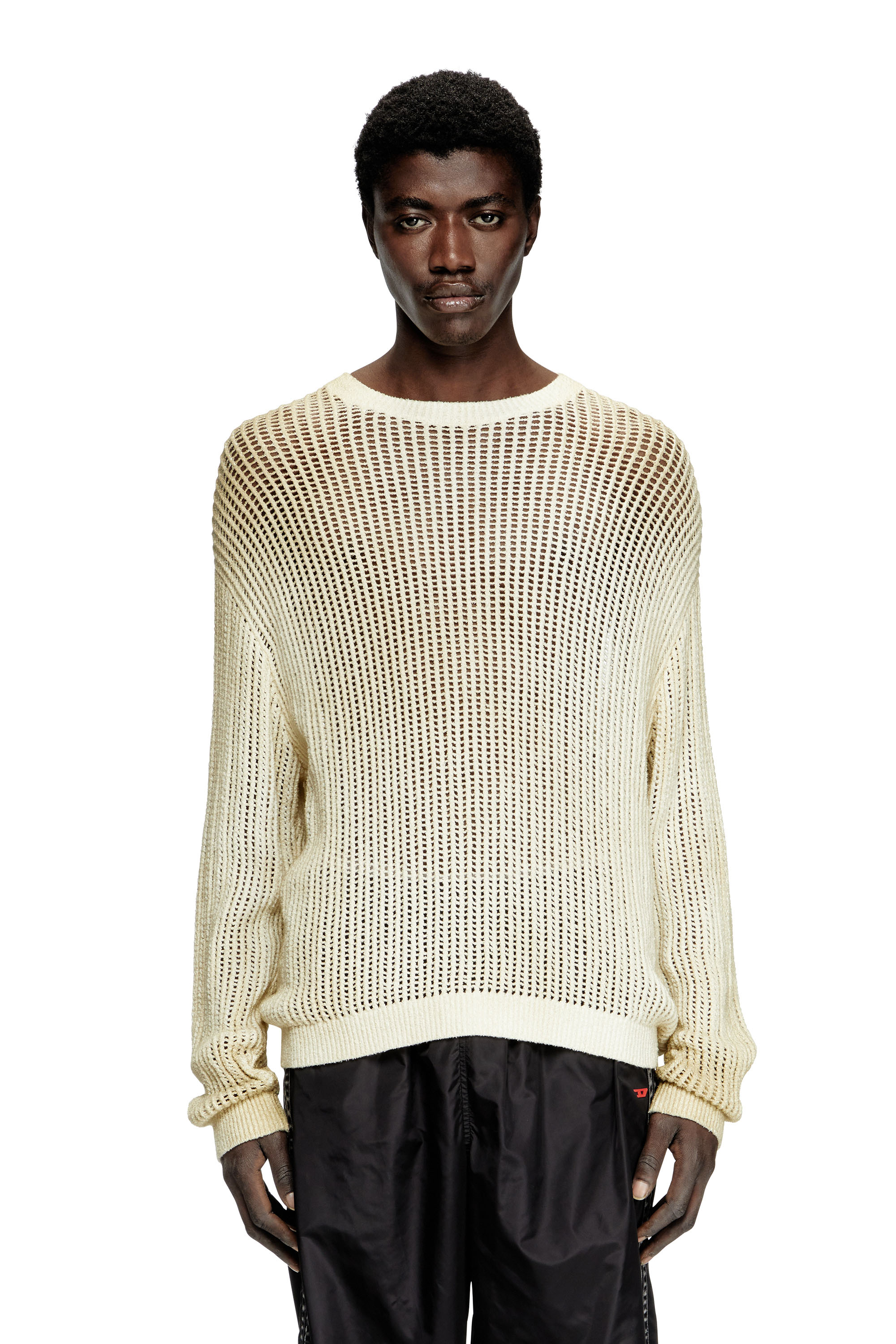 Diesel - K-SKUAT, Man's Open-knit jumper with distressed effect in null - 1