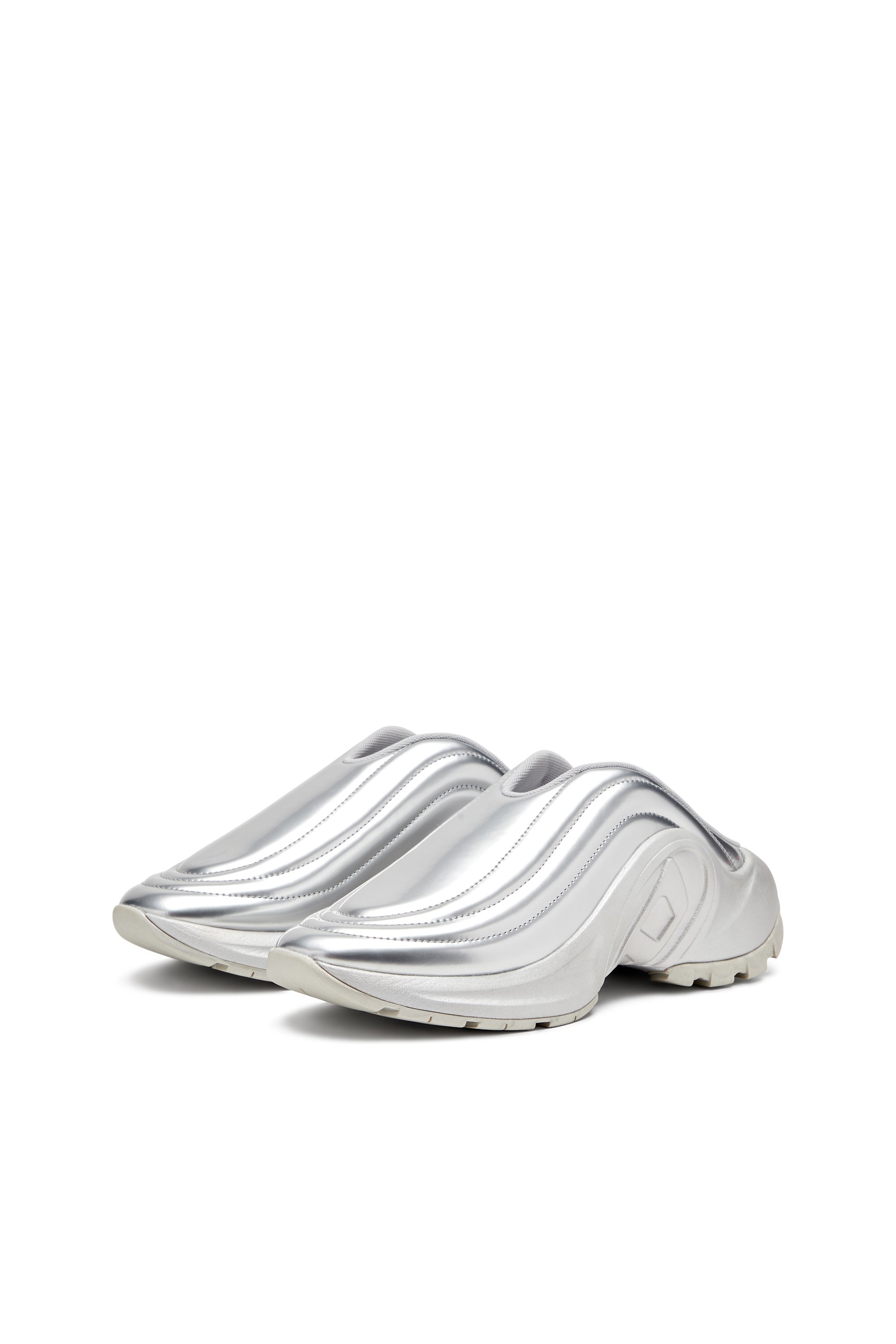 Diesel - S-D-RUNNER MULE X, Unisex's Metallic mules in Silver - 8