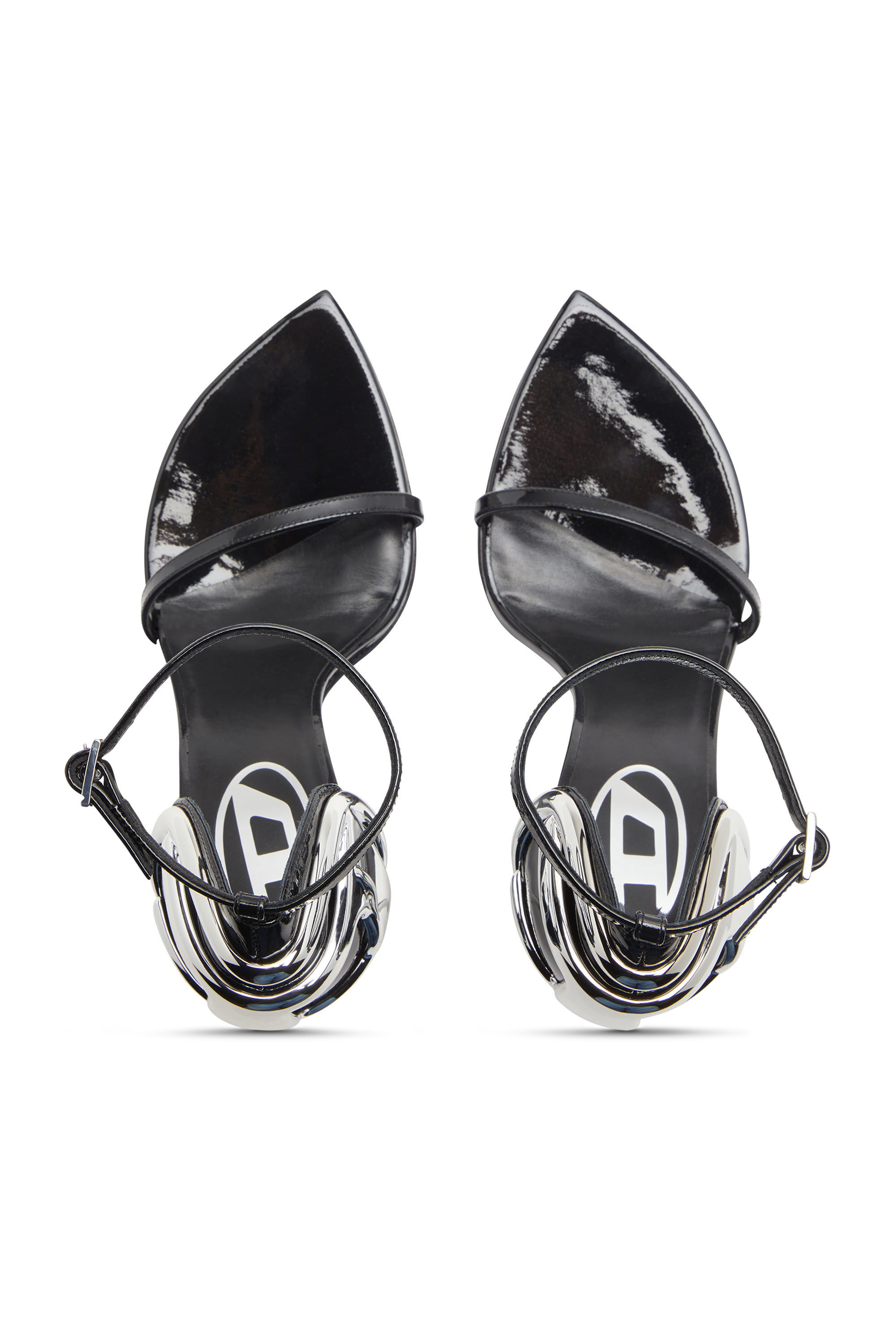 D-TEN&HALF SANDAL, Black Diesel - D-TEN&HALF SANDAL, Woman's D-Ten&Half-Stiletto sandals in patent leather and satin in Black - 5