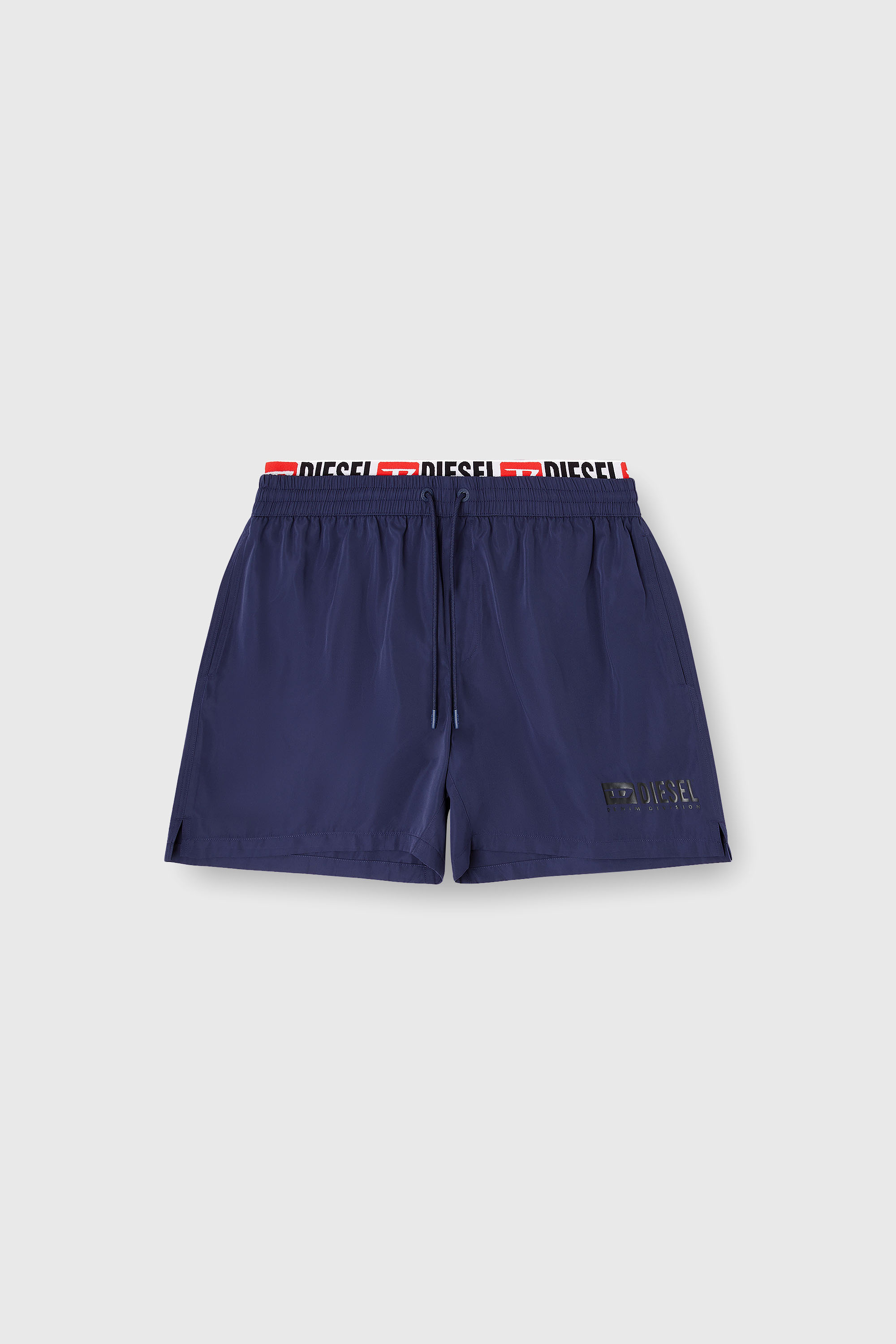 Diesel - VISPER-41-D-CORE, Man's Mid-length swim shorts with logo print in Dark Blue - 2