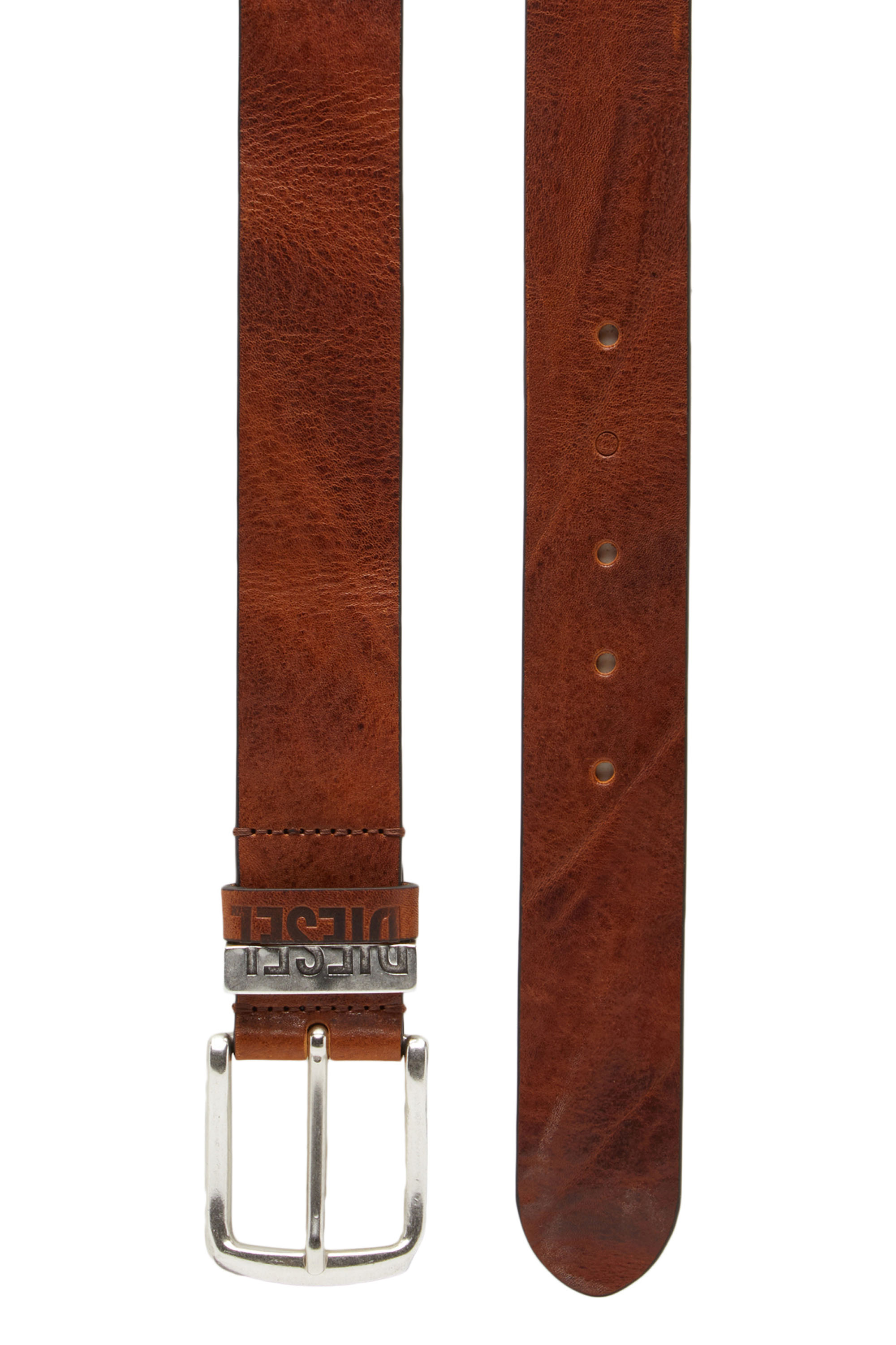 Diesel - B-VISIBLE, Man's 3.9cm belt with contrast loops in Brown - 2