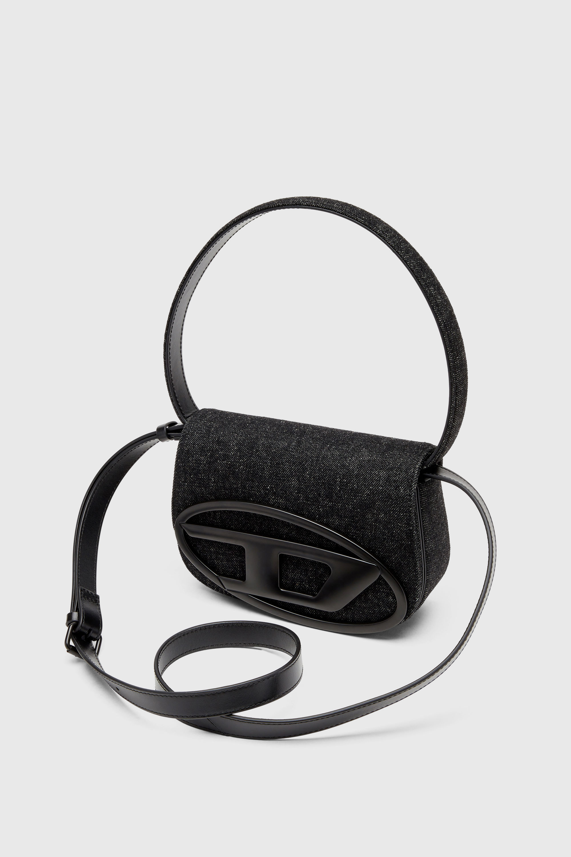 Diesel - 1DR, Woman's 1DR-Iconic shoulder bag in washed denim in Black - 6