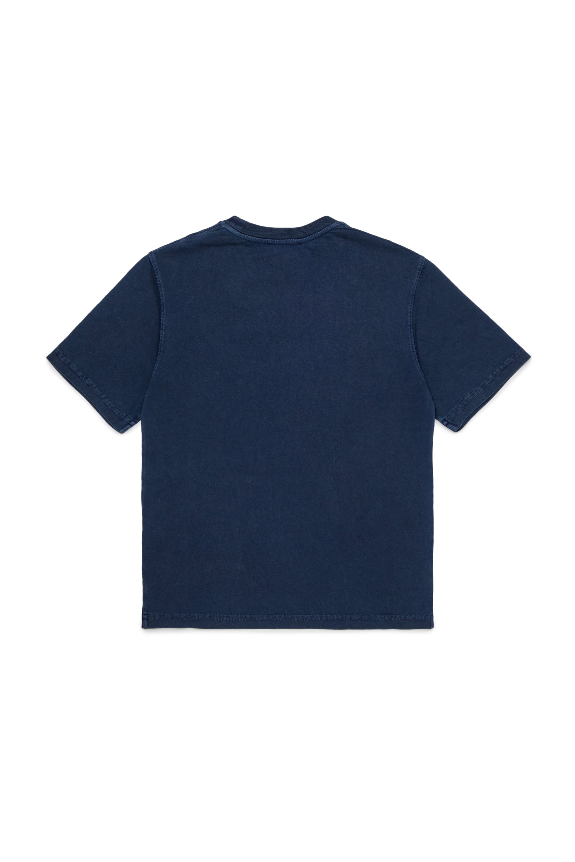 Diesel - TISEL OVER, Man's Cotton T-shirt with maxi logo print in Dark Blue - 2