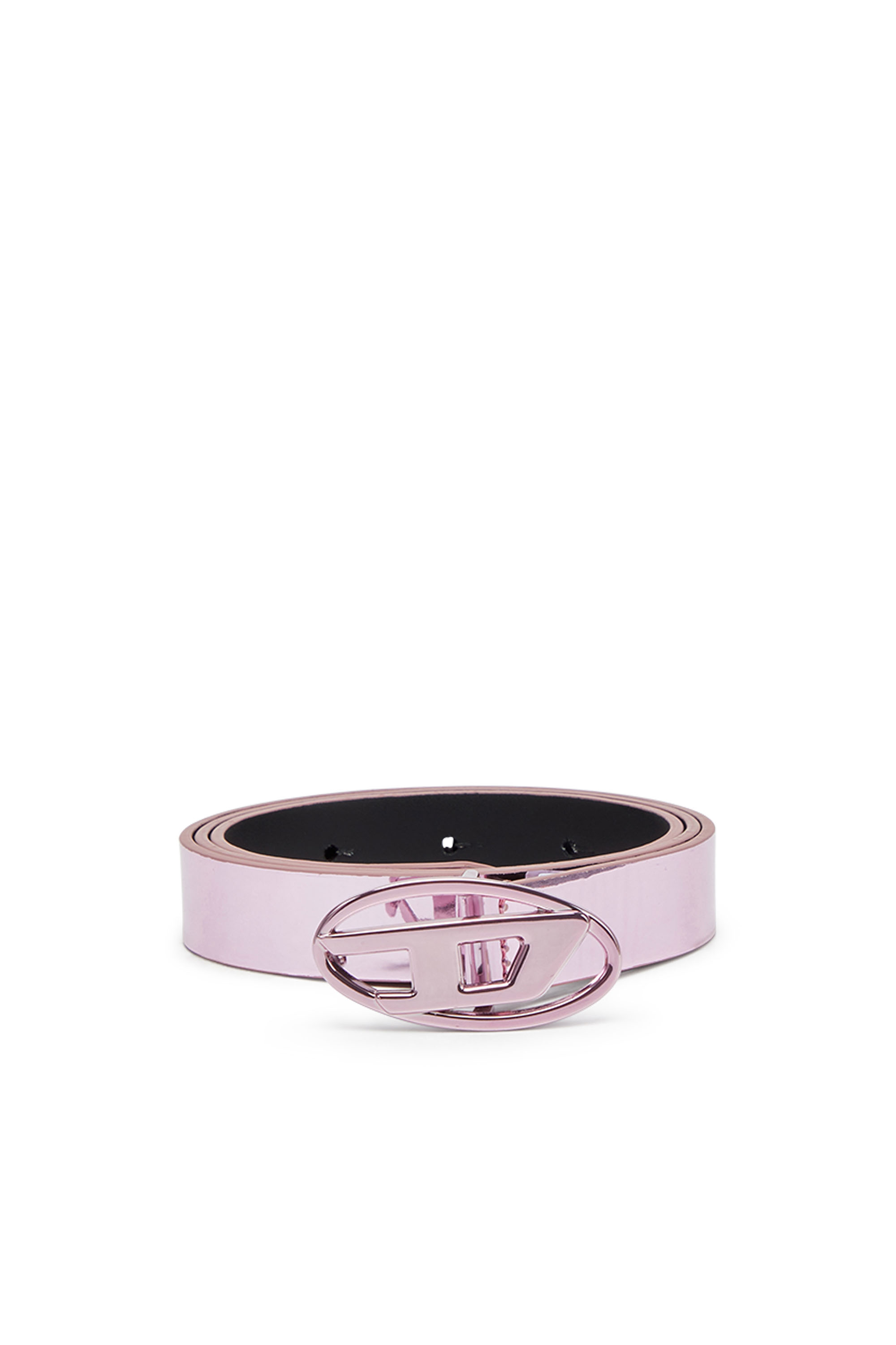 Diesel - B-1DR 20, Woman's 2cm slim metallic belt in Pink - 1