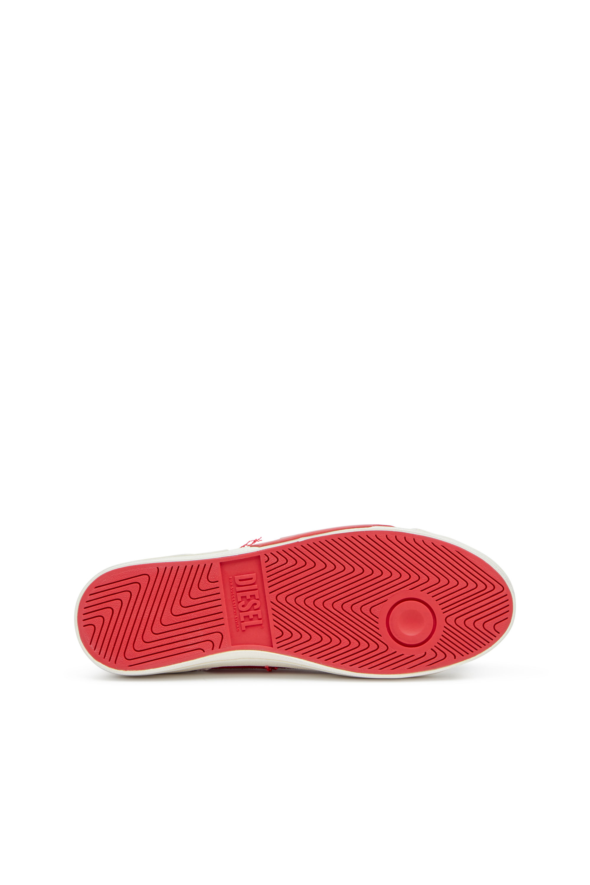 Diesel - S-D-VERSE LOW, Man's S-D-Verse-Dirty-effect canvas sneakers in White/Red - 5