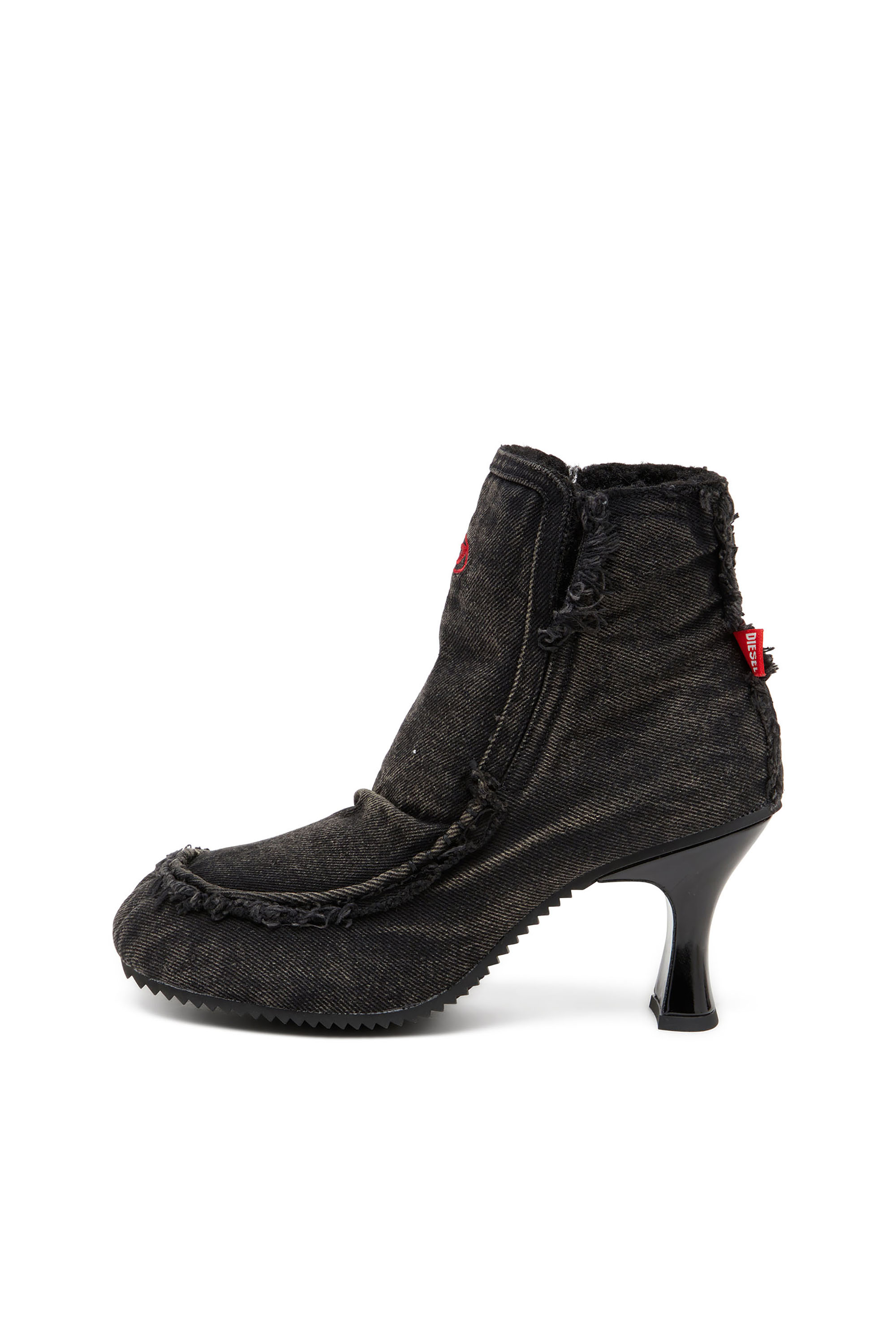 D-WOODSTOCK HEEL AB, Black Diesel - D-WOODSTOCK HEEL AB, Woman's D-Woodstock - Denim boots with heel in Black - 8
