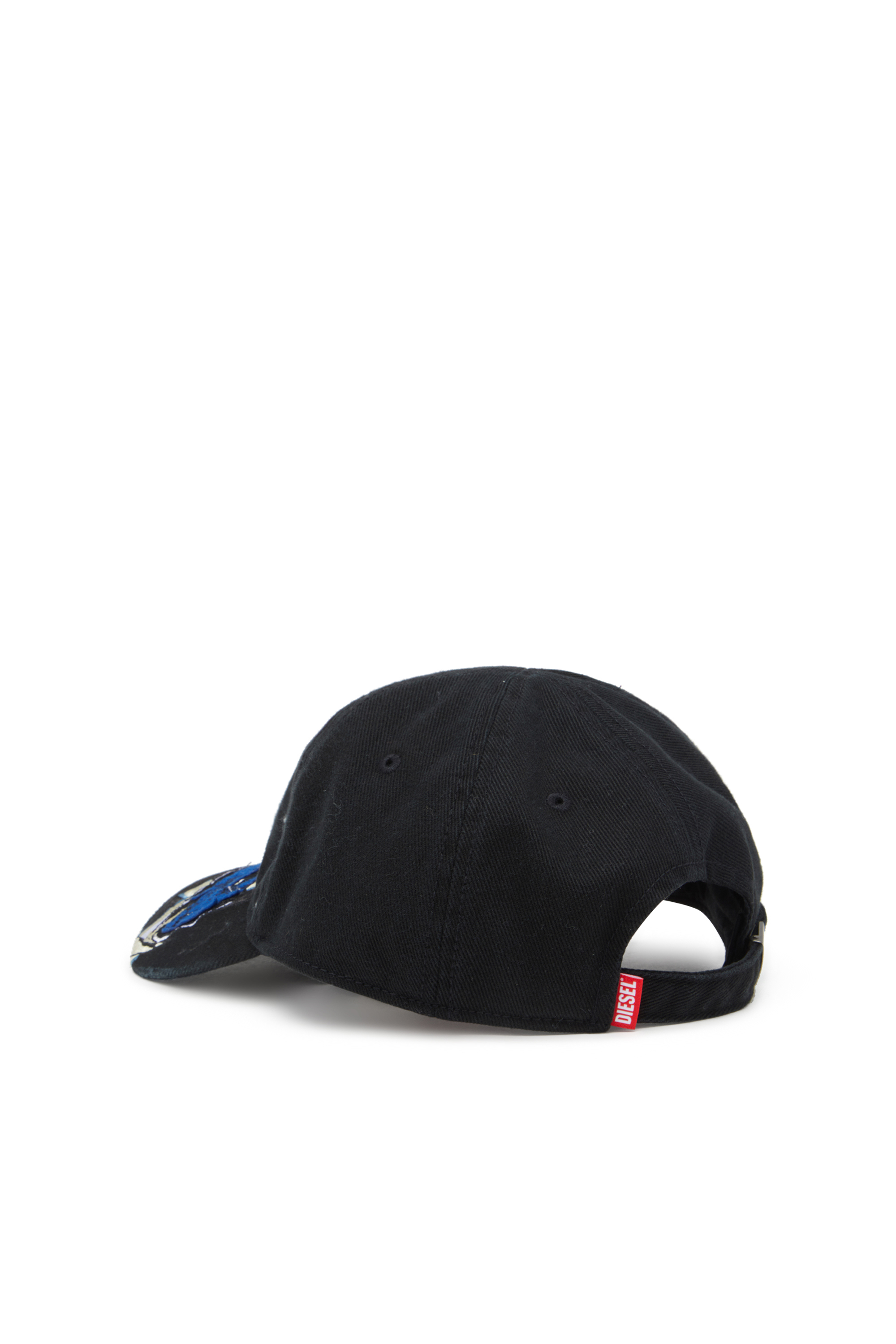 Diesel - C-EIFFEL, Man's Baseball cap with bold Oval D in Black/Blue - 2
