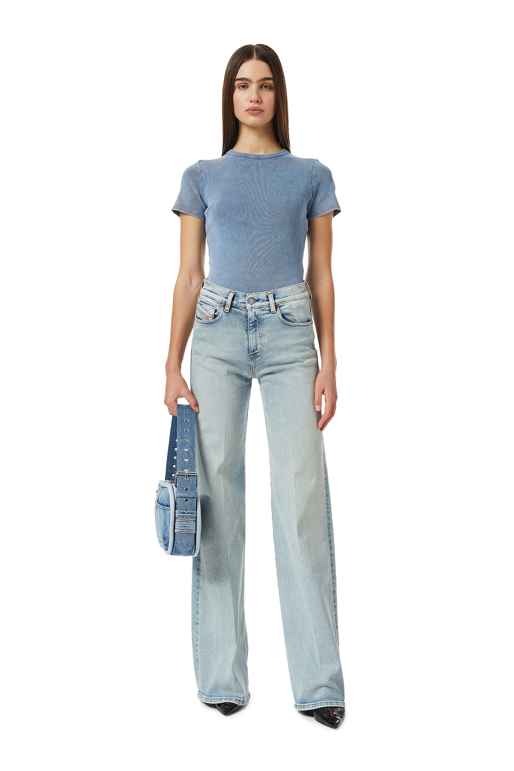 Diesel - 1978 D-AKEMI 09C08 Bootcut and Flare Jeans, Light Blue - Image 5
