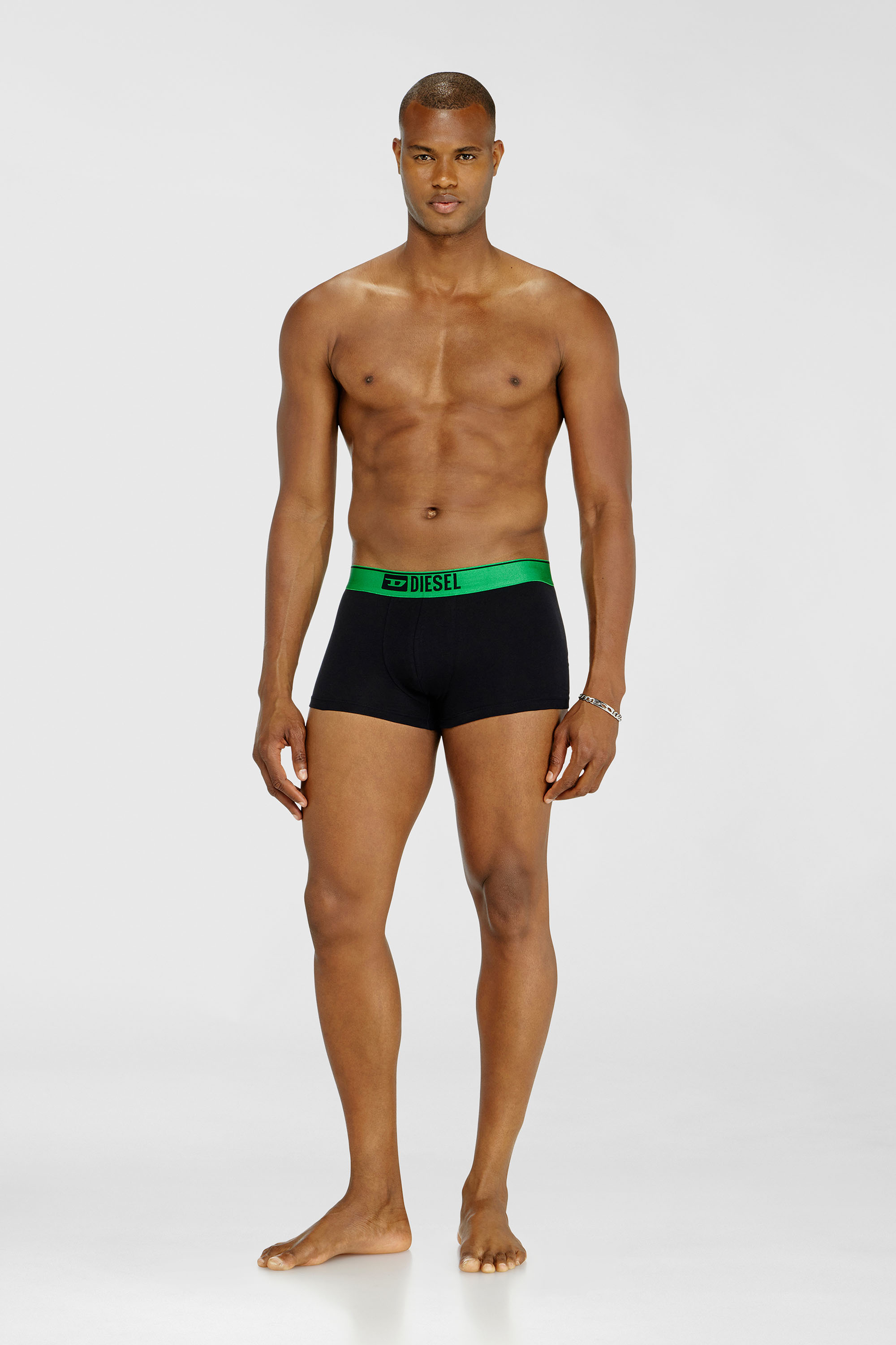 Diesel - DAMIEN-GFT-3PACK, Man's Three-pack boxer briefs with metallic waistband in Black - 2