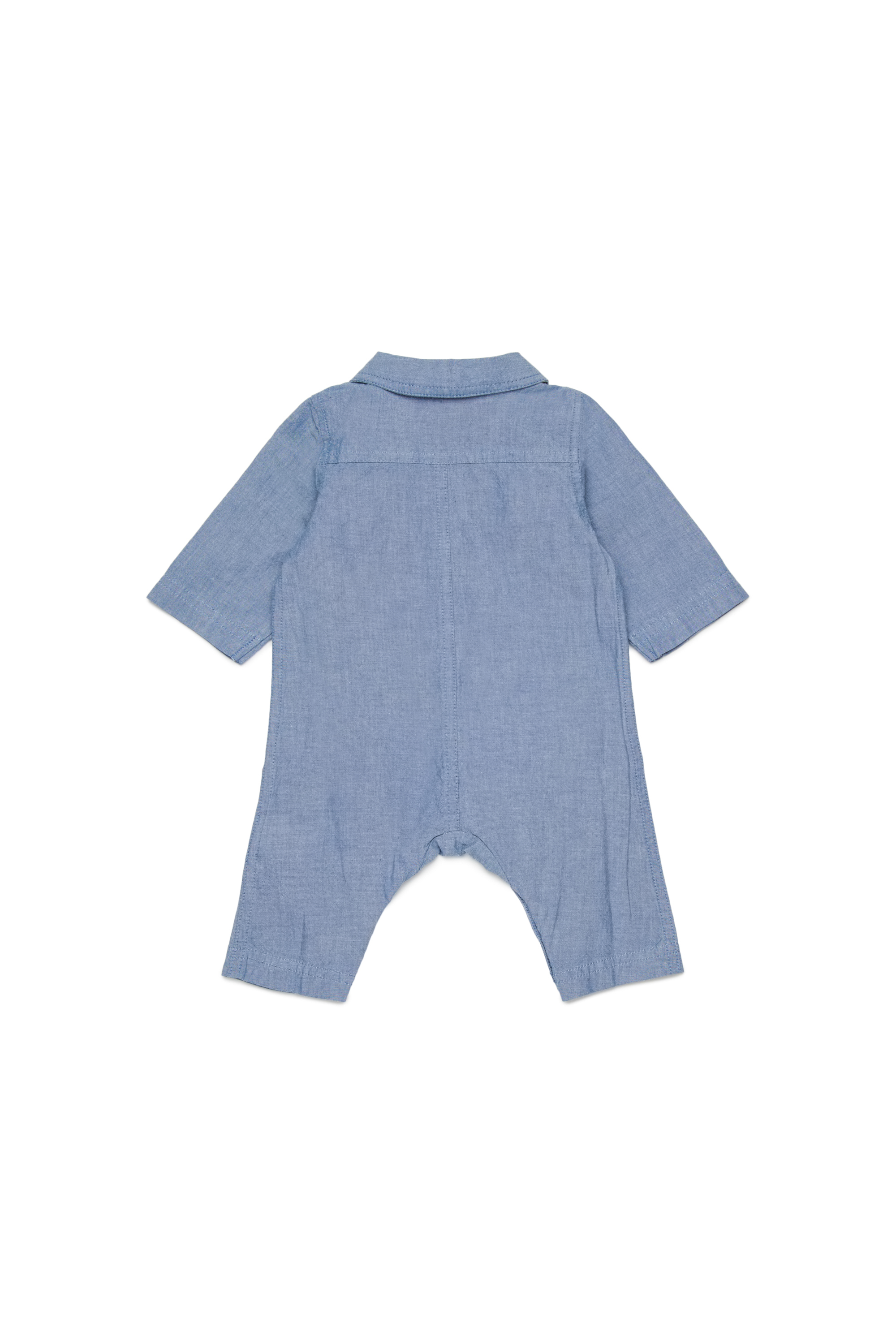 Diesel - JUSTY-NB, Unisex's Cotton jumpsuit with embroidered pockets in Blue - 2