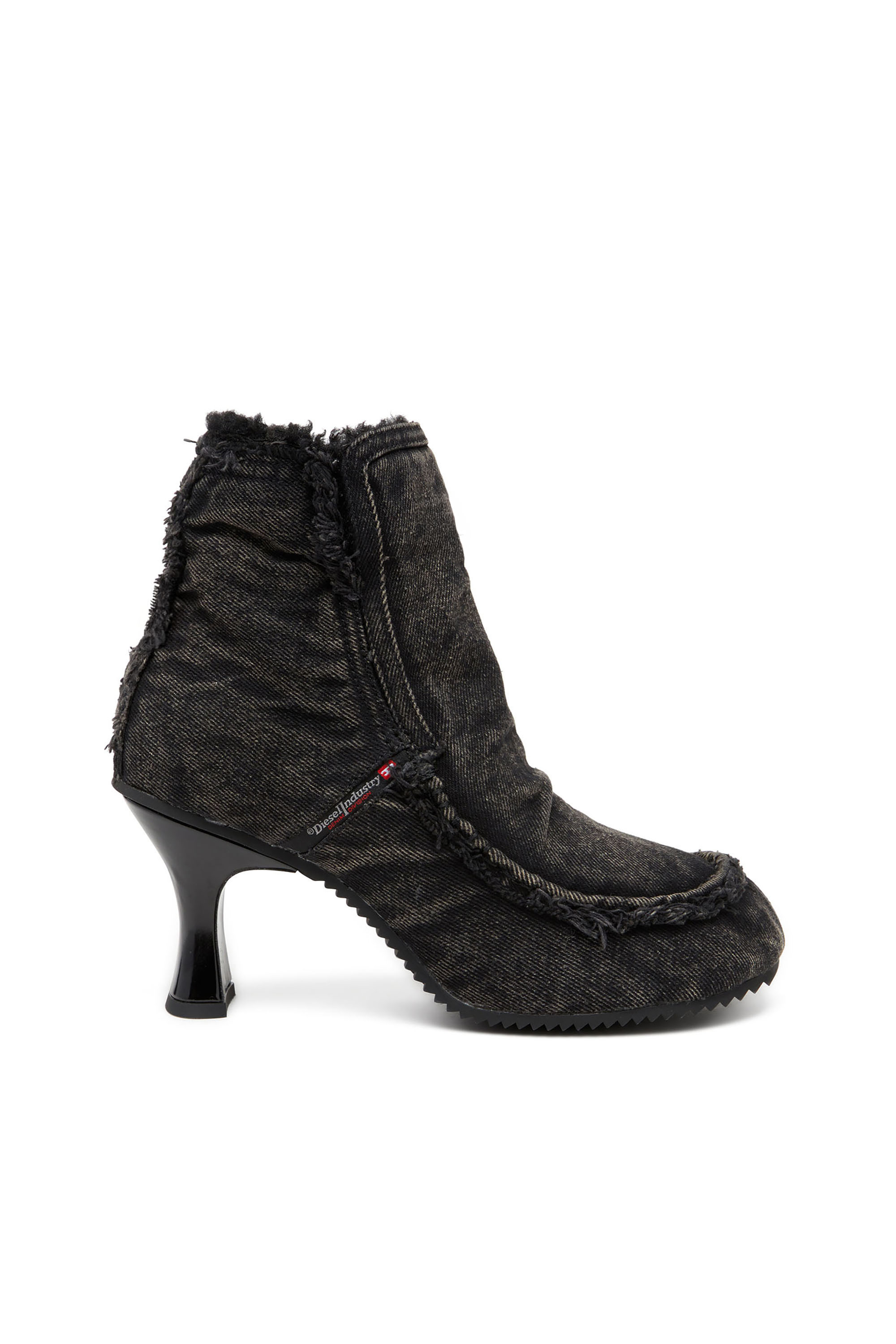 D-WOODSTOCK HEEL AB, Black Diesel - D-WOODSTOCK HEEL AB, Woman's D-Woodstock - Denim boots with heel in Black - 1