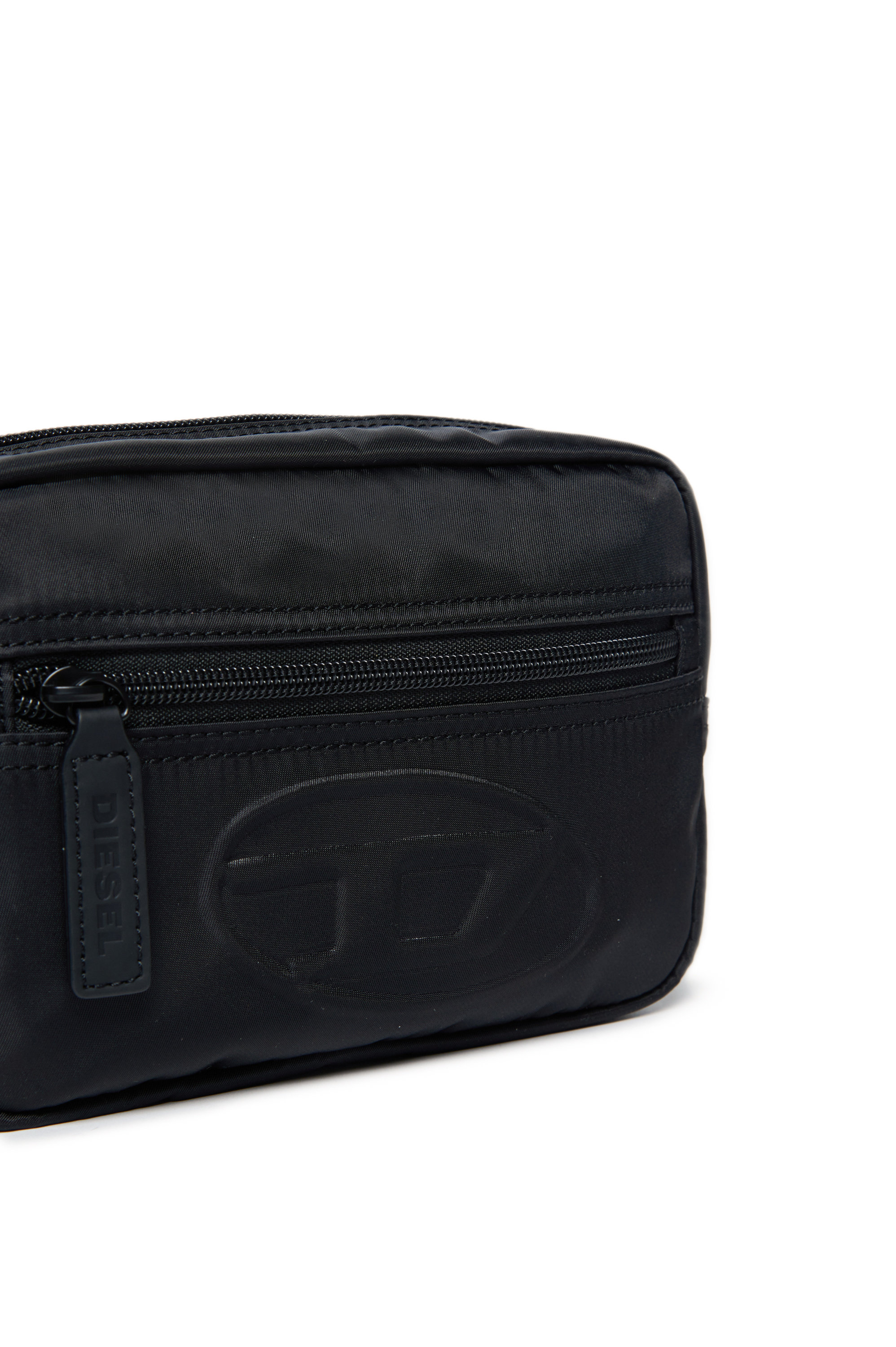Diesel - WDEMBOSSED, Unisex's Nylon belt bag with embossed logo in Black - 4