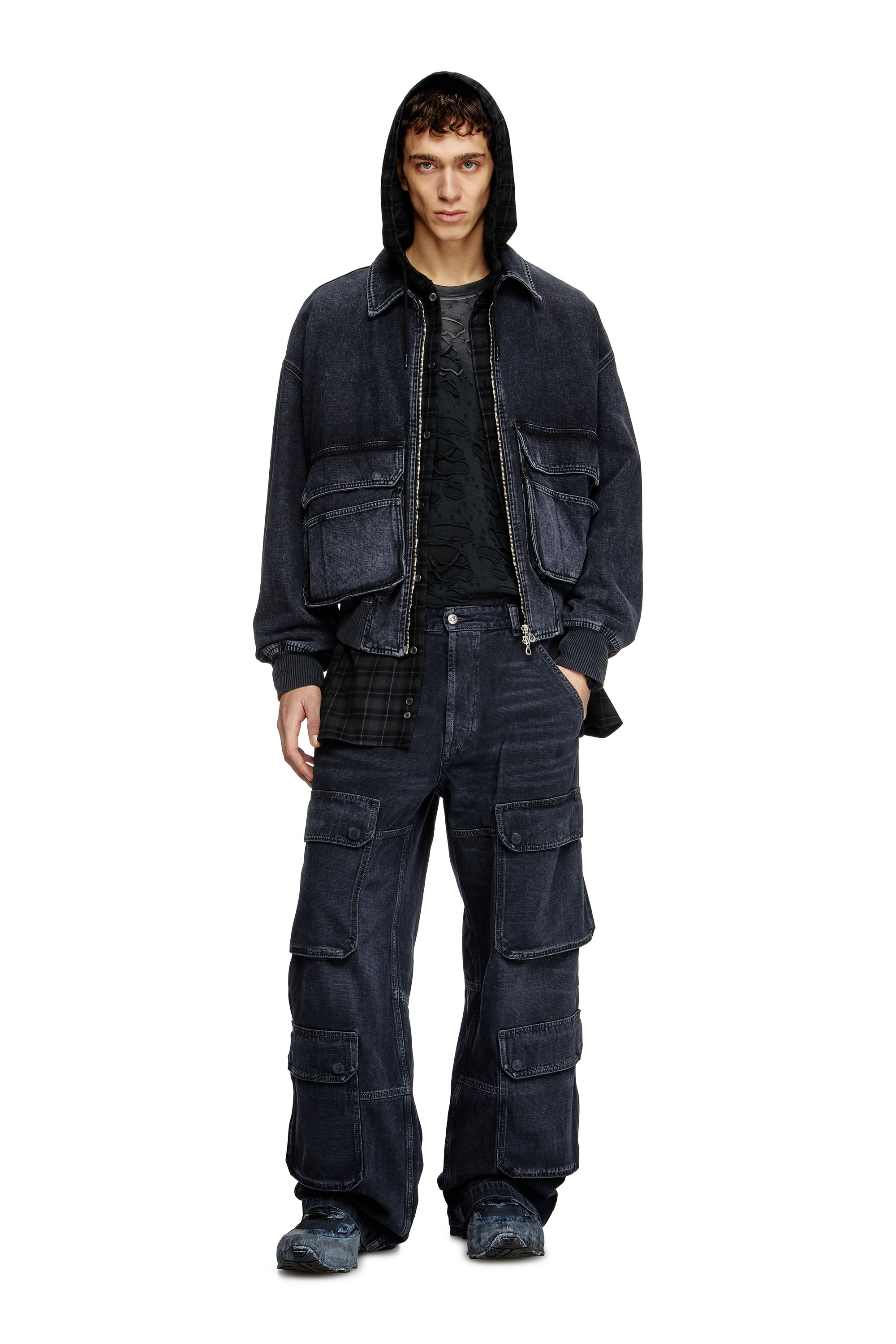 Relaxed Jeans D-Touch 007Z9, Black/Dark grey Diesel - Man's Relaxed Jeans D-Touch 007Z9, Black/Dark grey - 1