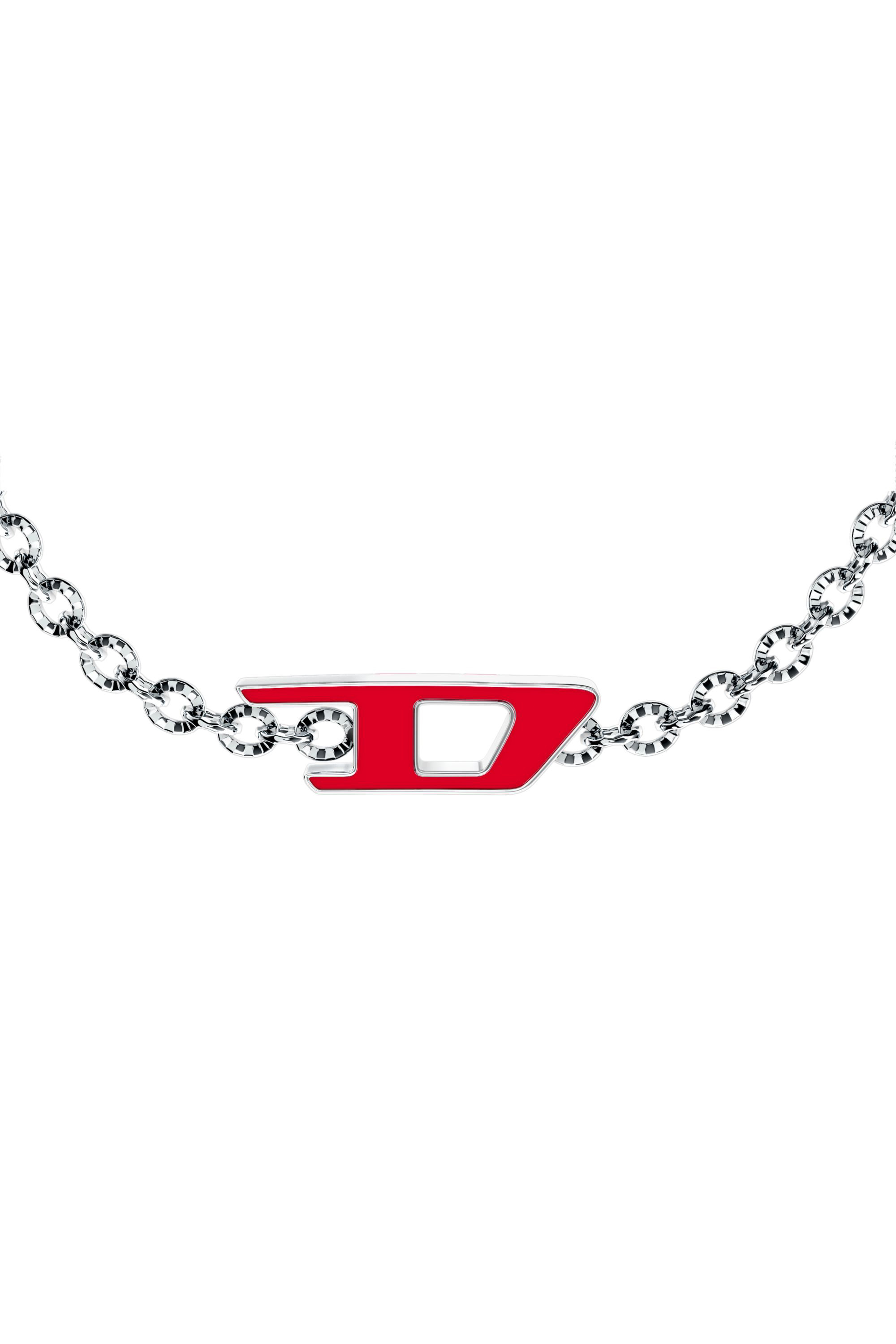 Diesel - DX1691040 JEWELLERY, Unisex's Stainless steel chain bracelet in Silver/Red - 3