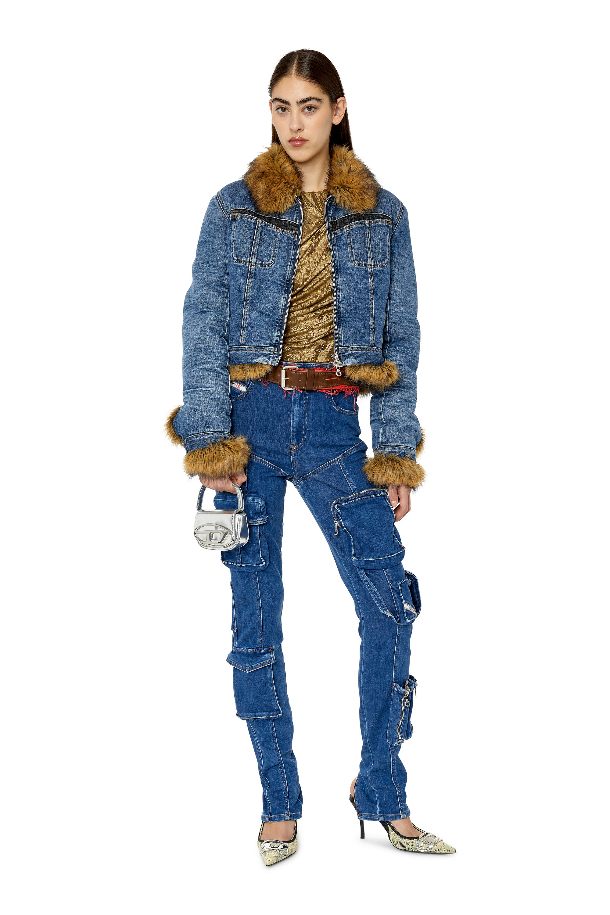 Diesel - 1984 Slandy high 09F28 Super skinny Jeans, Dark Blue - Image 5