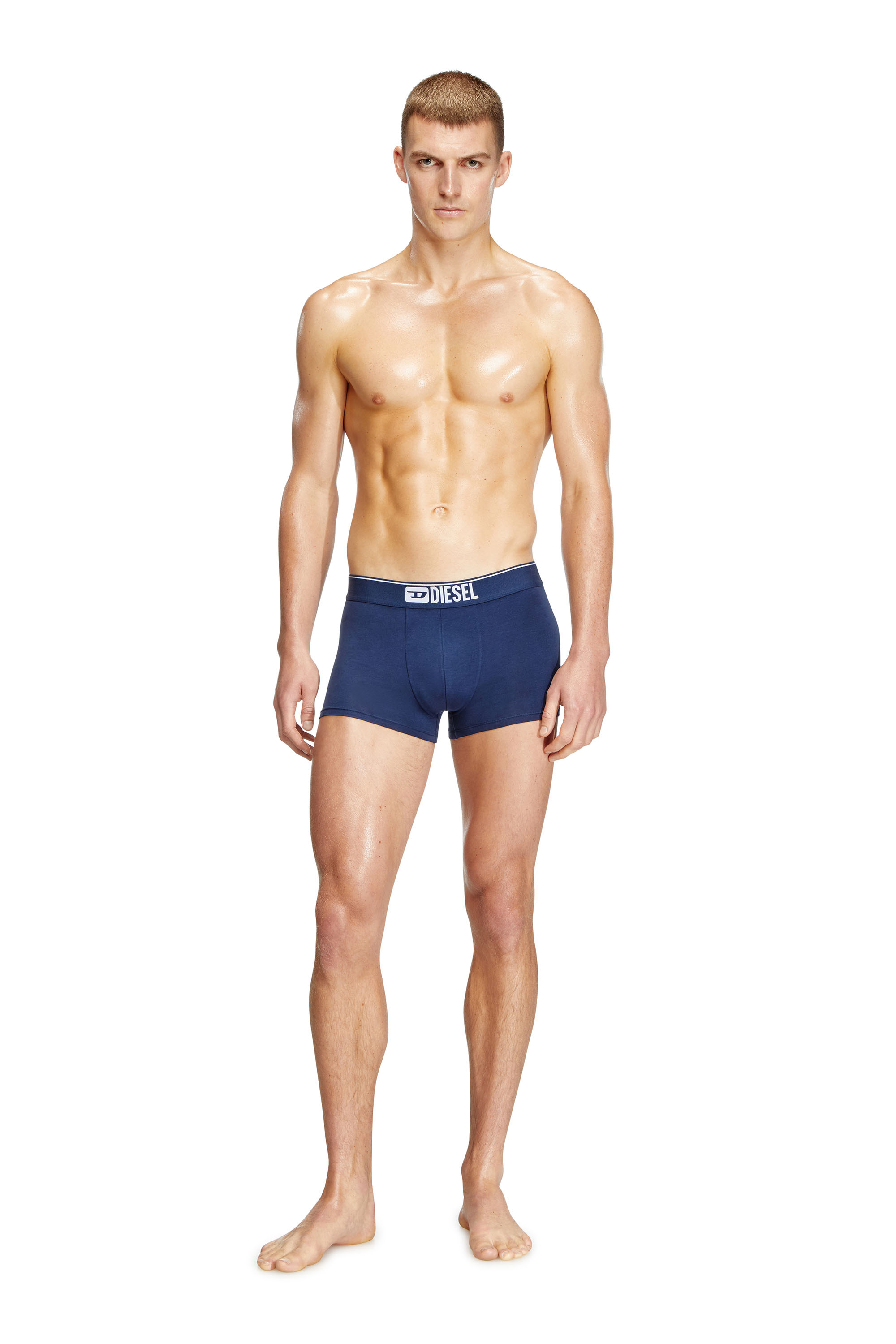 Diesel - UMBX-DAMIENTHREEPACK, Man's Three-pack of plain boxer in White/Blue - 1