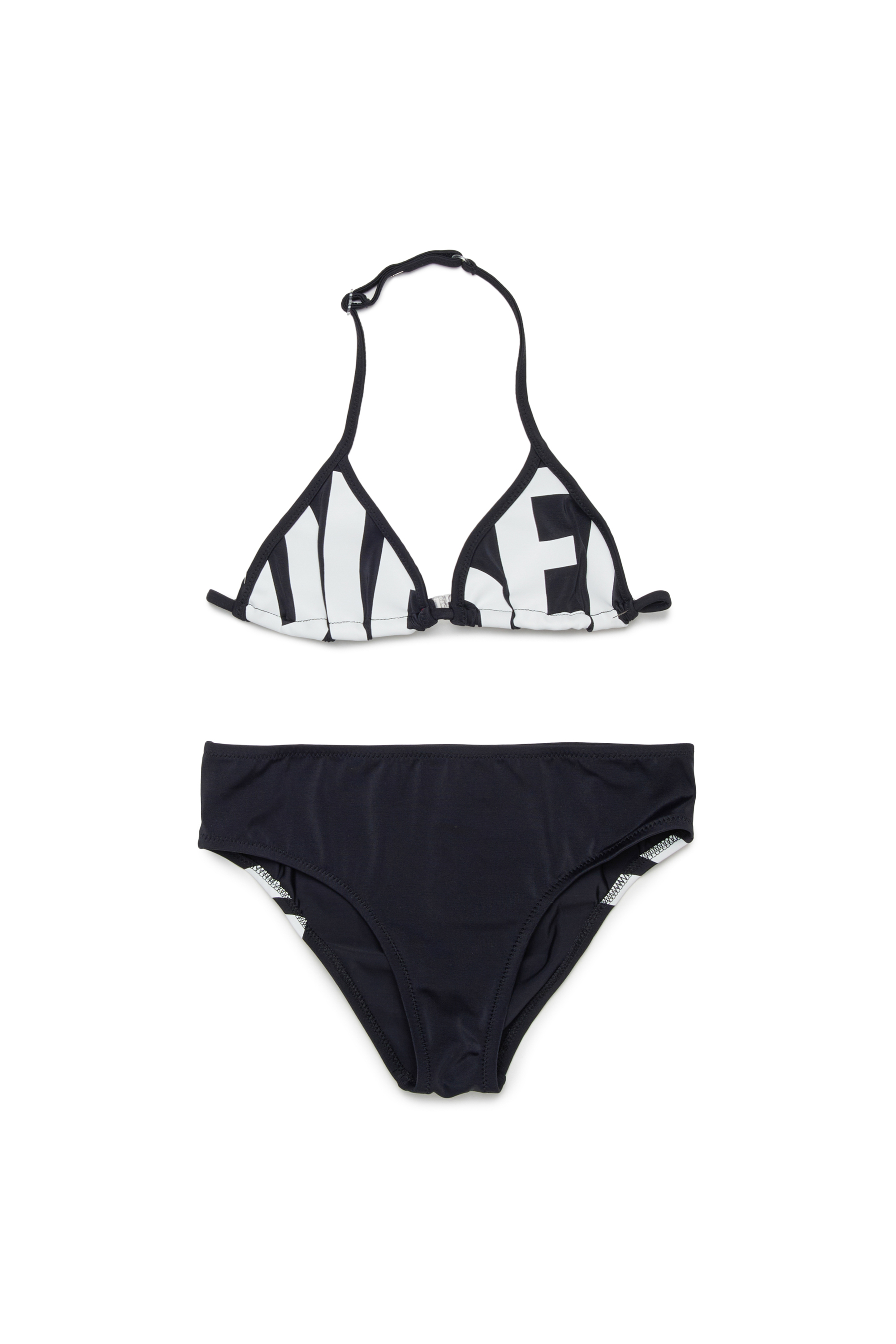 Diesel - MIDDY, Woman's Bikini in solid colour with maxi logo in Black - 1