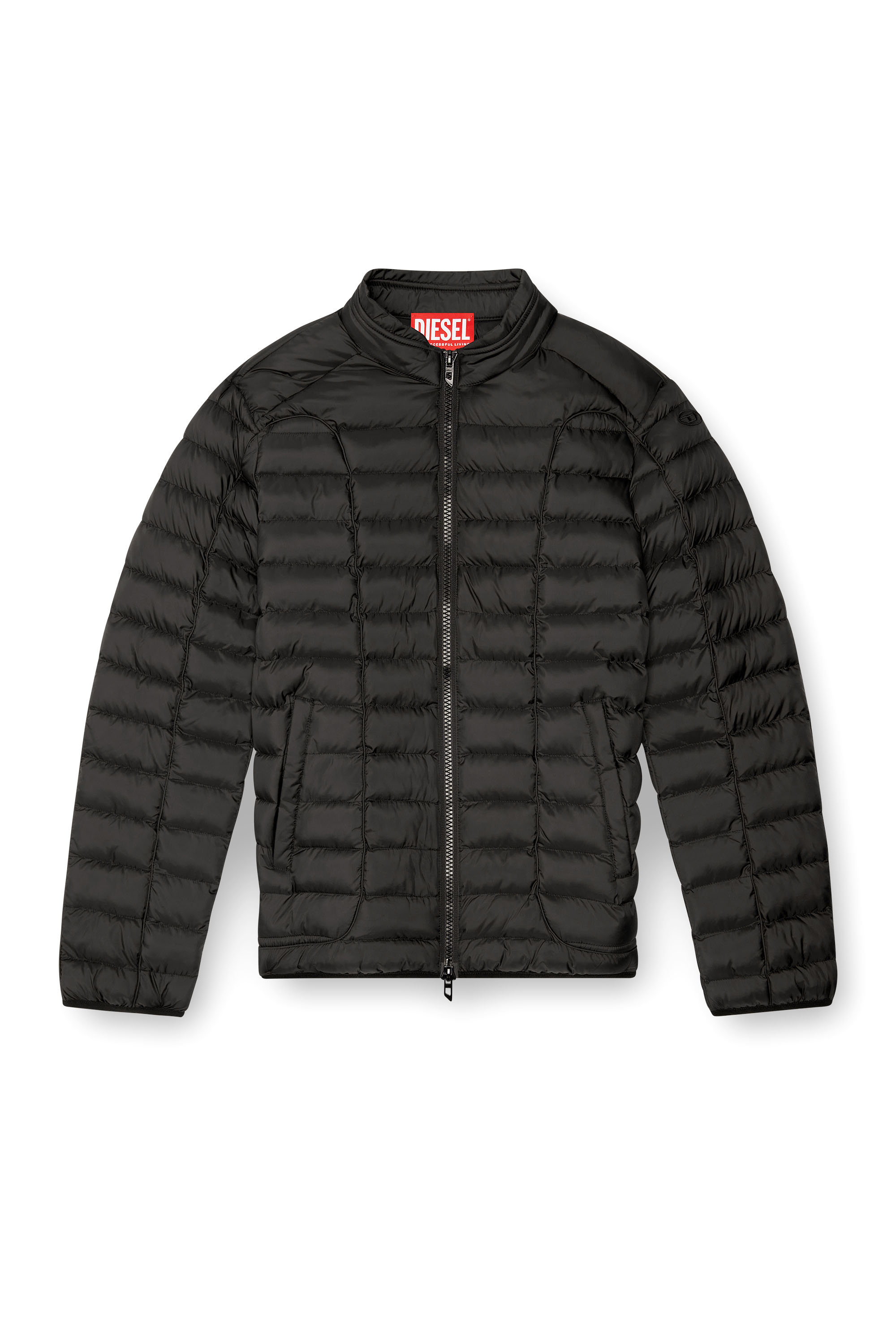 Diesel - W-PILOT, Man's Puffer jacket in light nylon in Black - 2