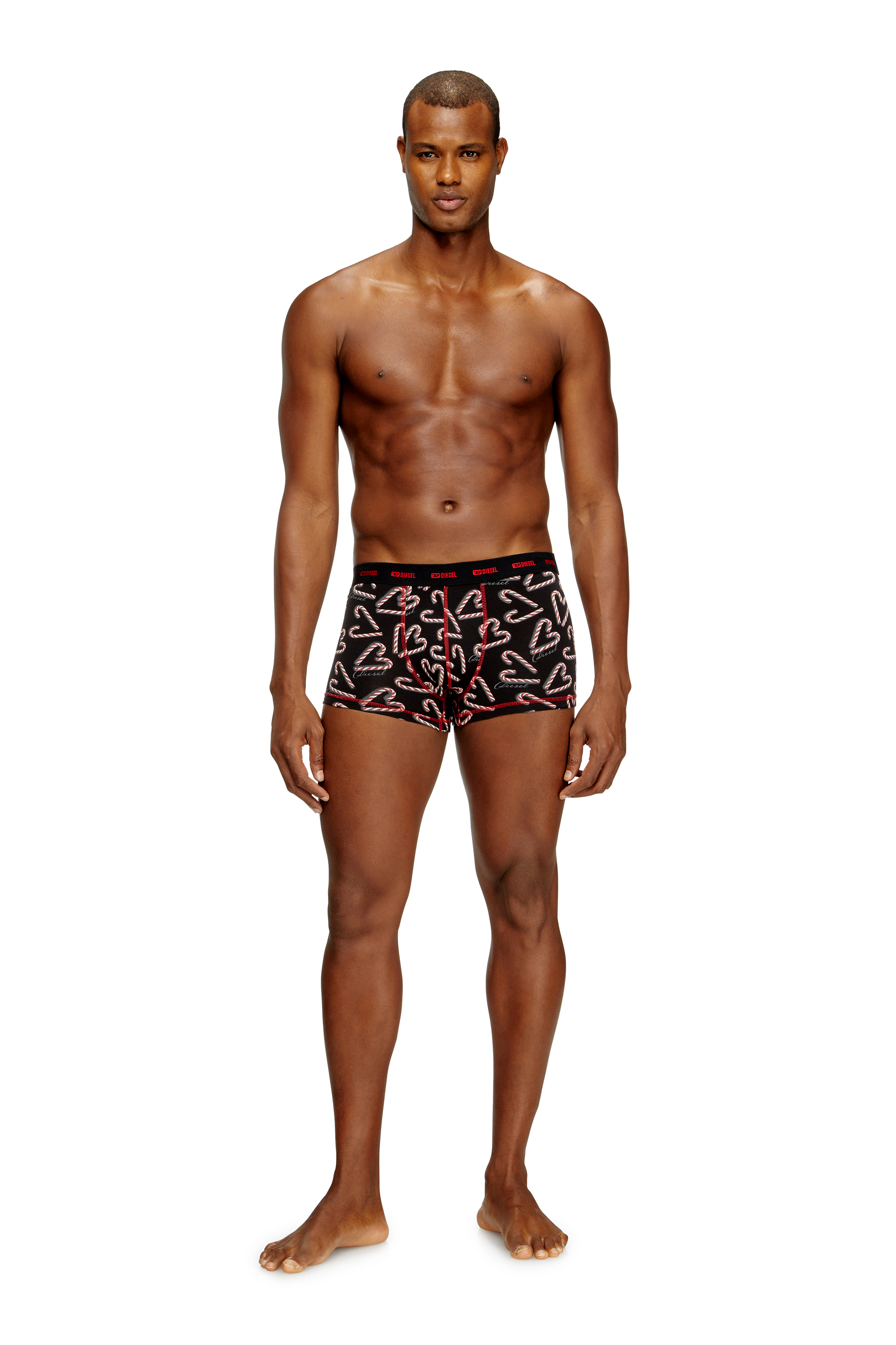 Diesel - DAMIEN-GFT-UTLT-3PACK, Man's Three-pack stretch-cotton boxer briefs in Black/Red - 2
