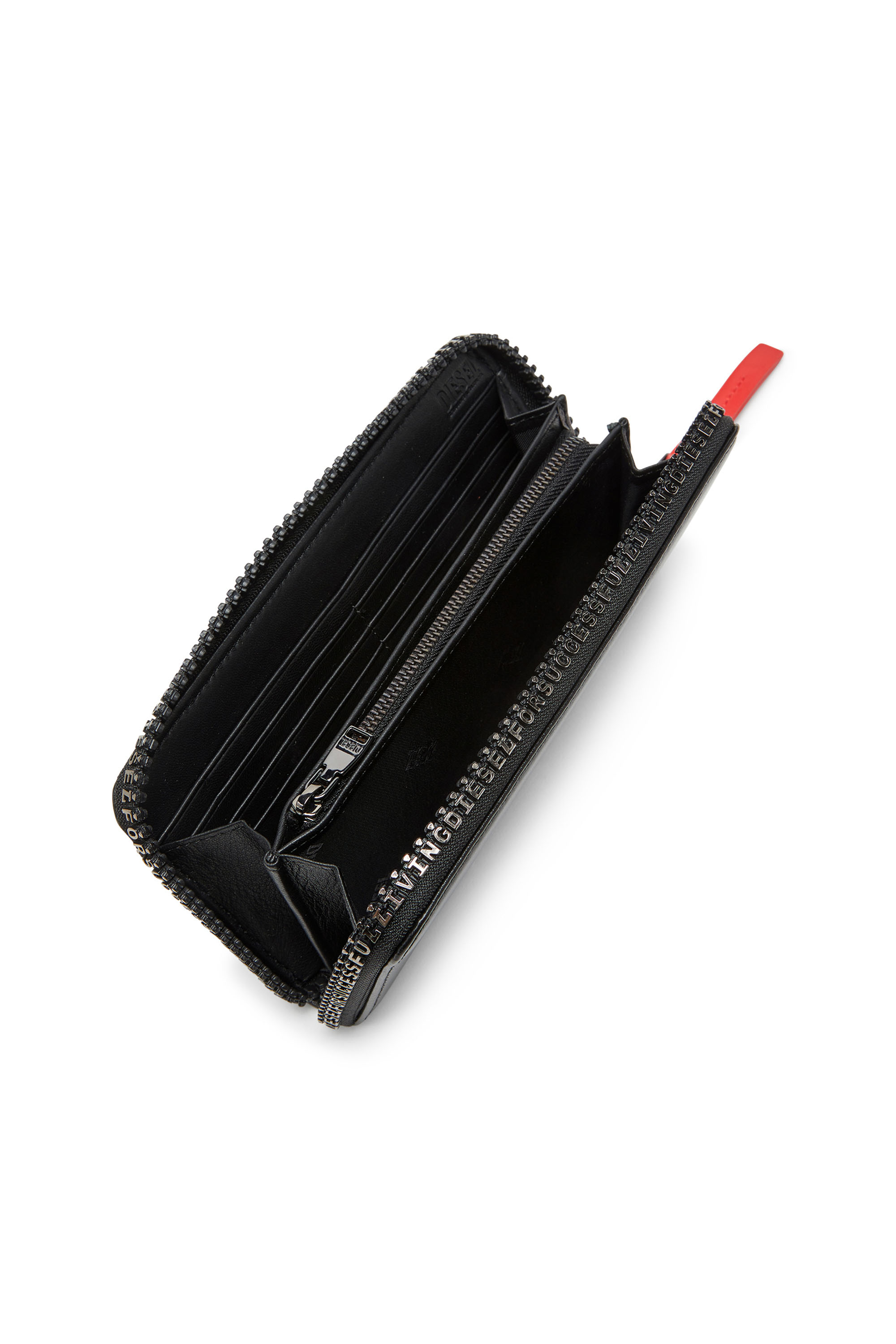 ZIP-D CONTINETAL L, Black Diesel - ZIP-D CONTINETAL L, Man's Long leather wallet with logo zip in Black - 3