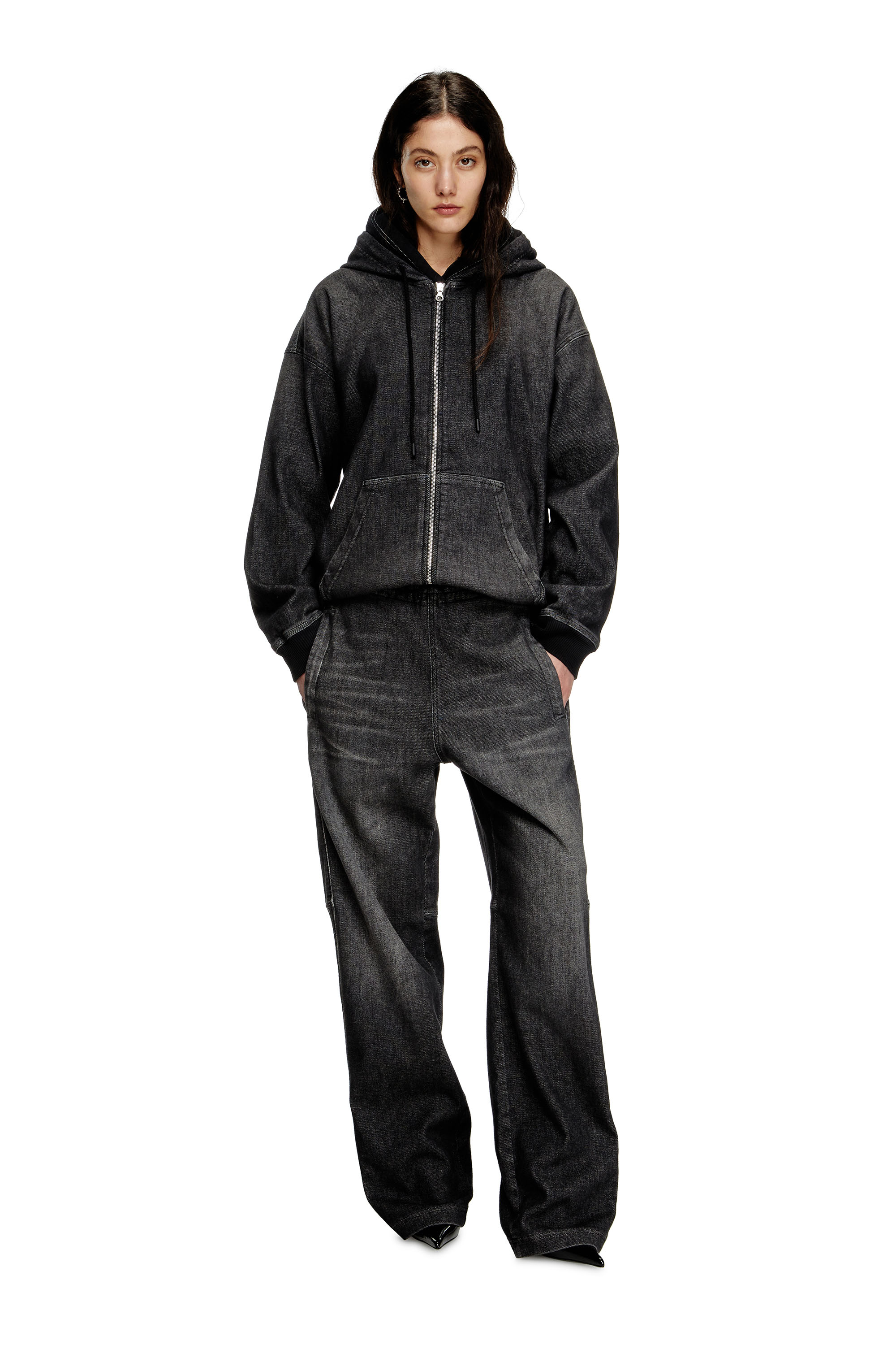 Relaxed D-Martyans Track Denim 09L77, Black/Dark grey Diesel - Unisex's Relaxed D-Martyans Track Denim 09L77, Black/Dark grey - 7