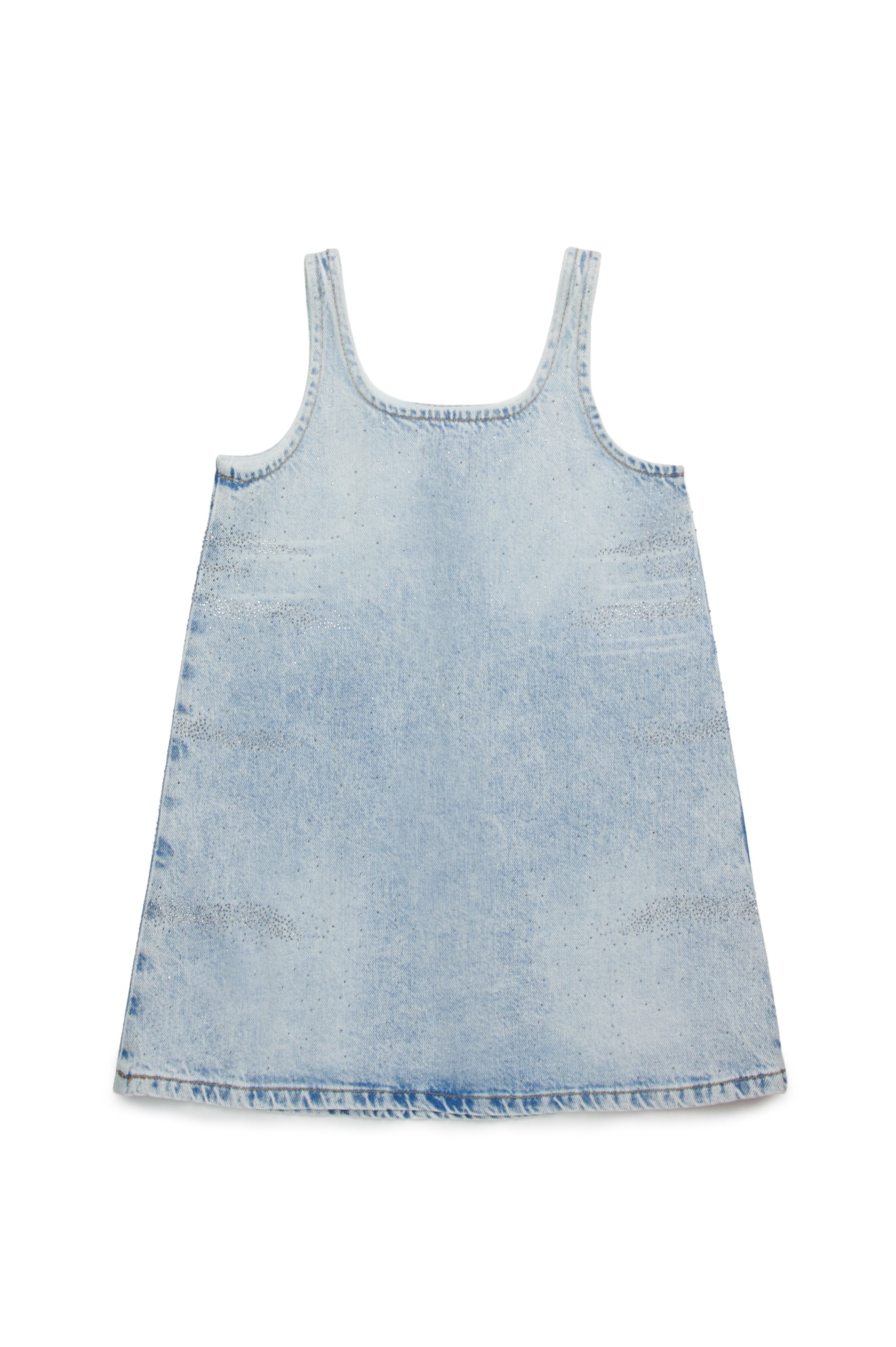 Diesel - DORY, Woman's Denim dress with microstones in Light Blue - 2