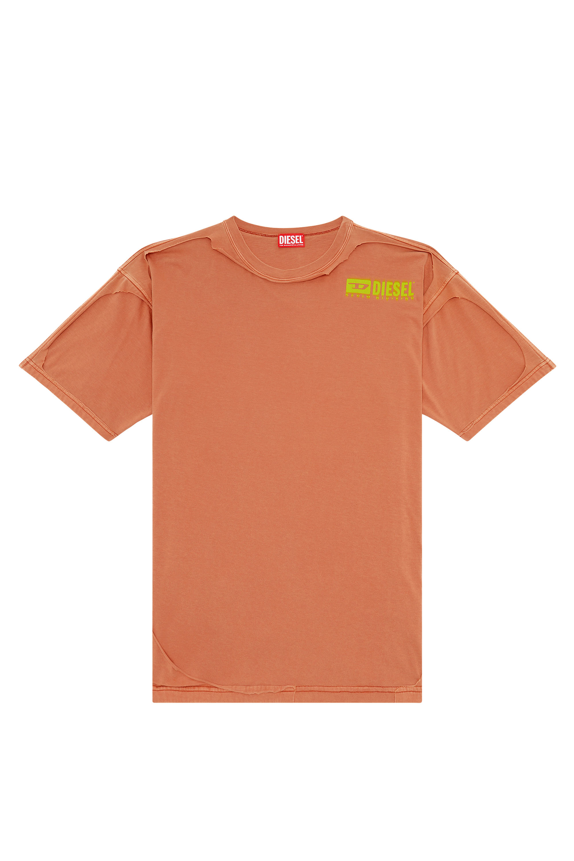 Diesel - T-BOXT-DBL, Man T-shirt with destroyed peel-off effect in Orange - Image 3