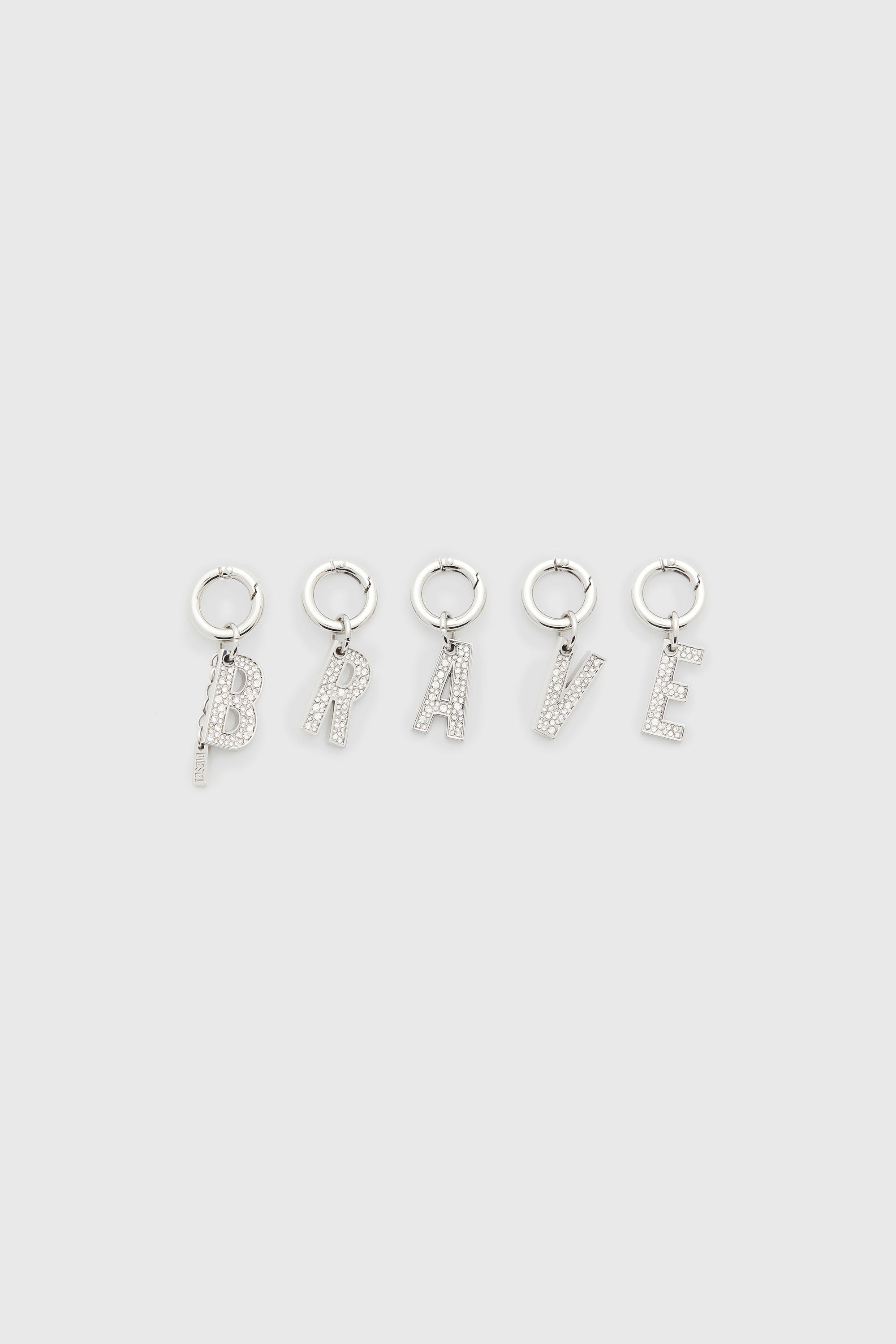 Diesel - CHARM-BRAVE, Woman's Metal BRAVE charms with rhinestones in Silver - 1