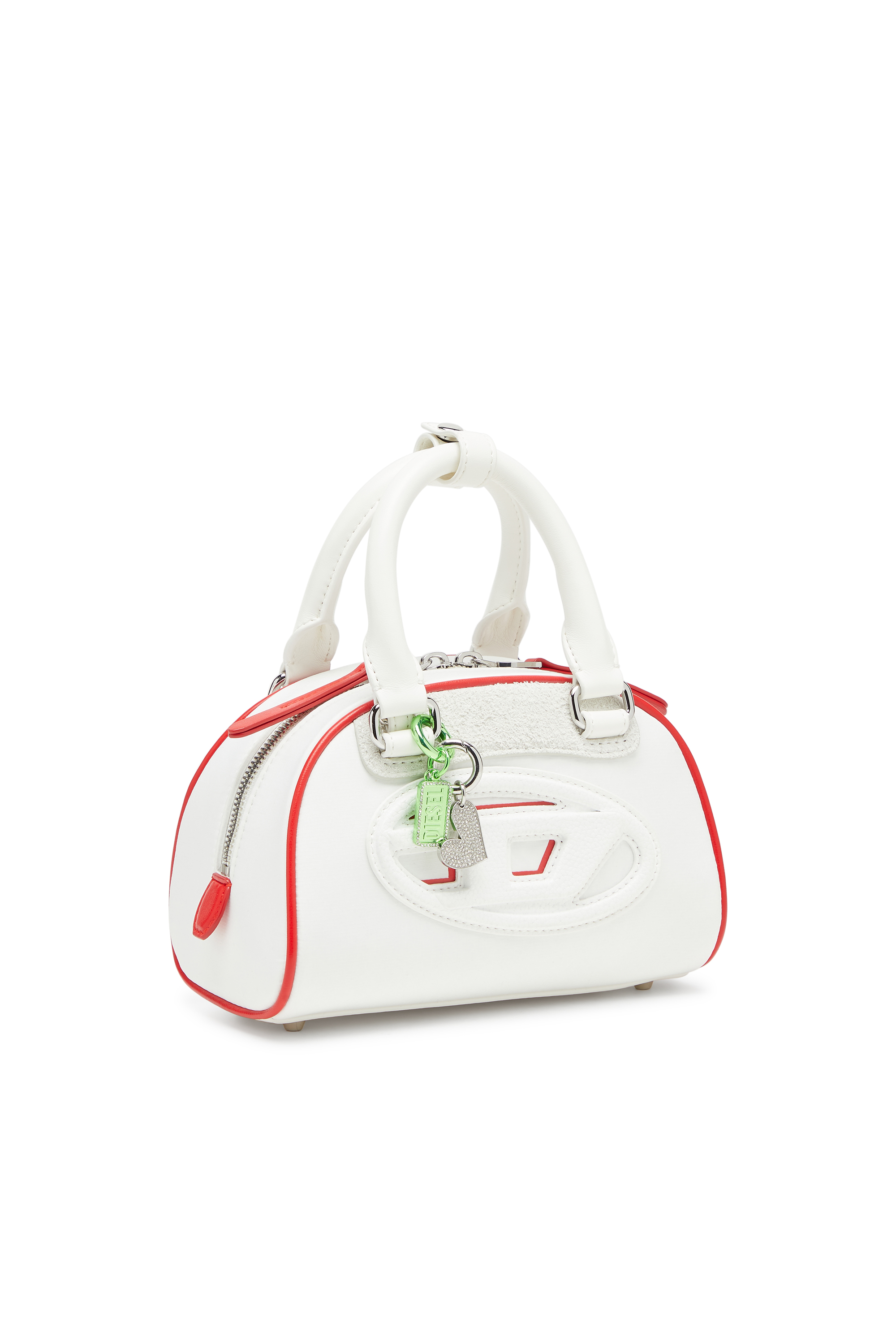 Diesel - 1DR DOME CROSSBODY, Woman's 1DR Dome-Colour-block mini bowling bag in White - 2
